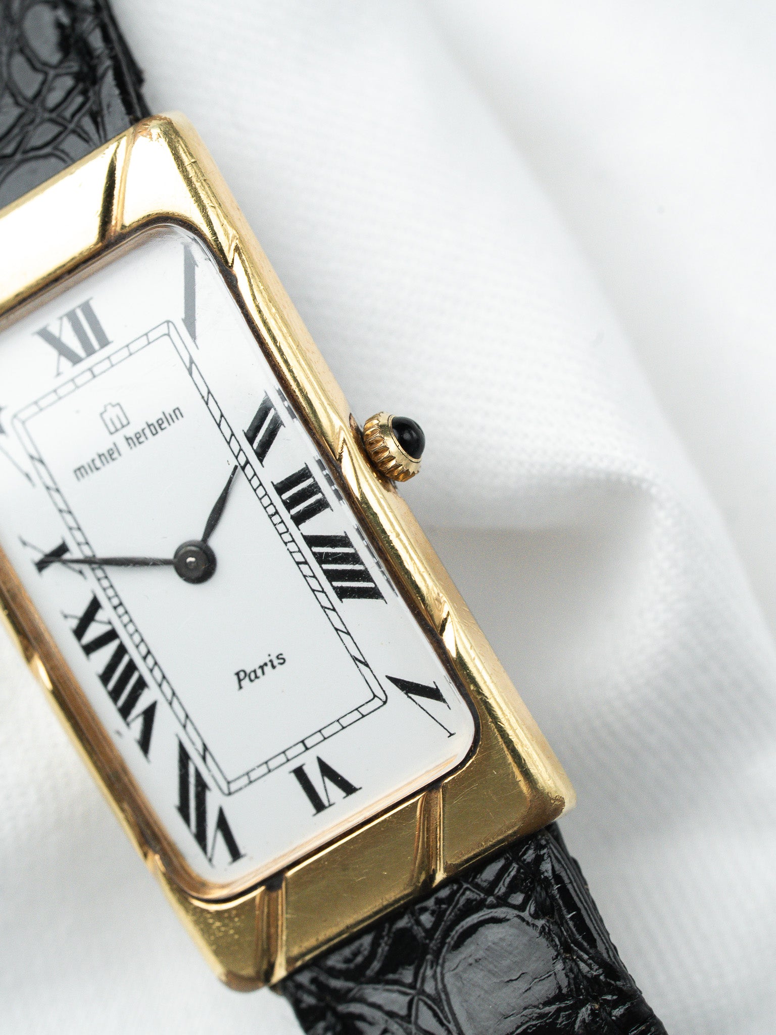 Montre Michel Herbelin Tank Allongé — Plaqué Or (1970s)