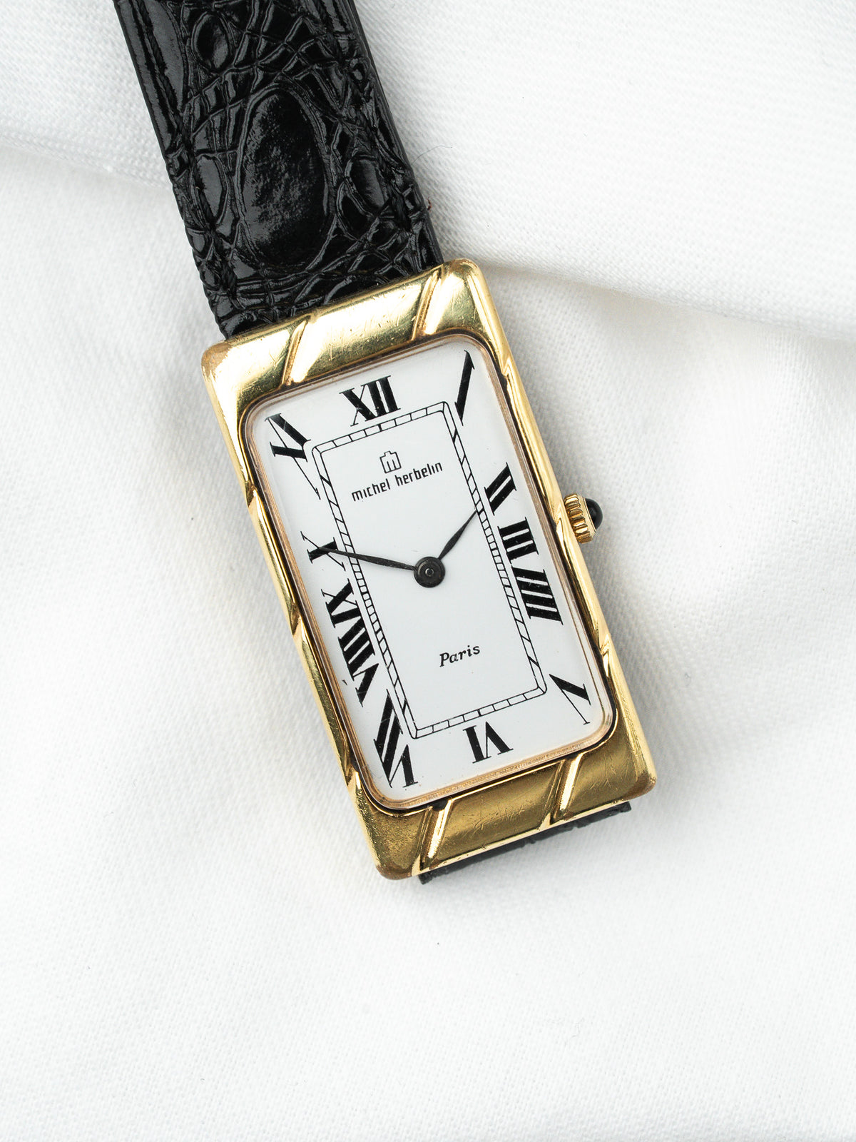 Montre Michel Herbelin Tank Allongé — Plaqué Or (1970s)