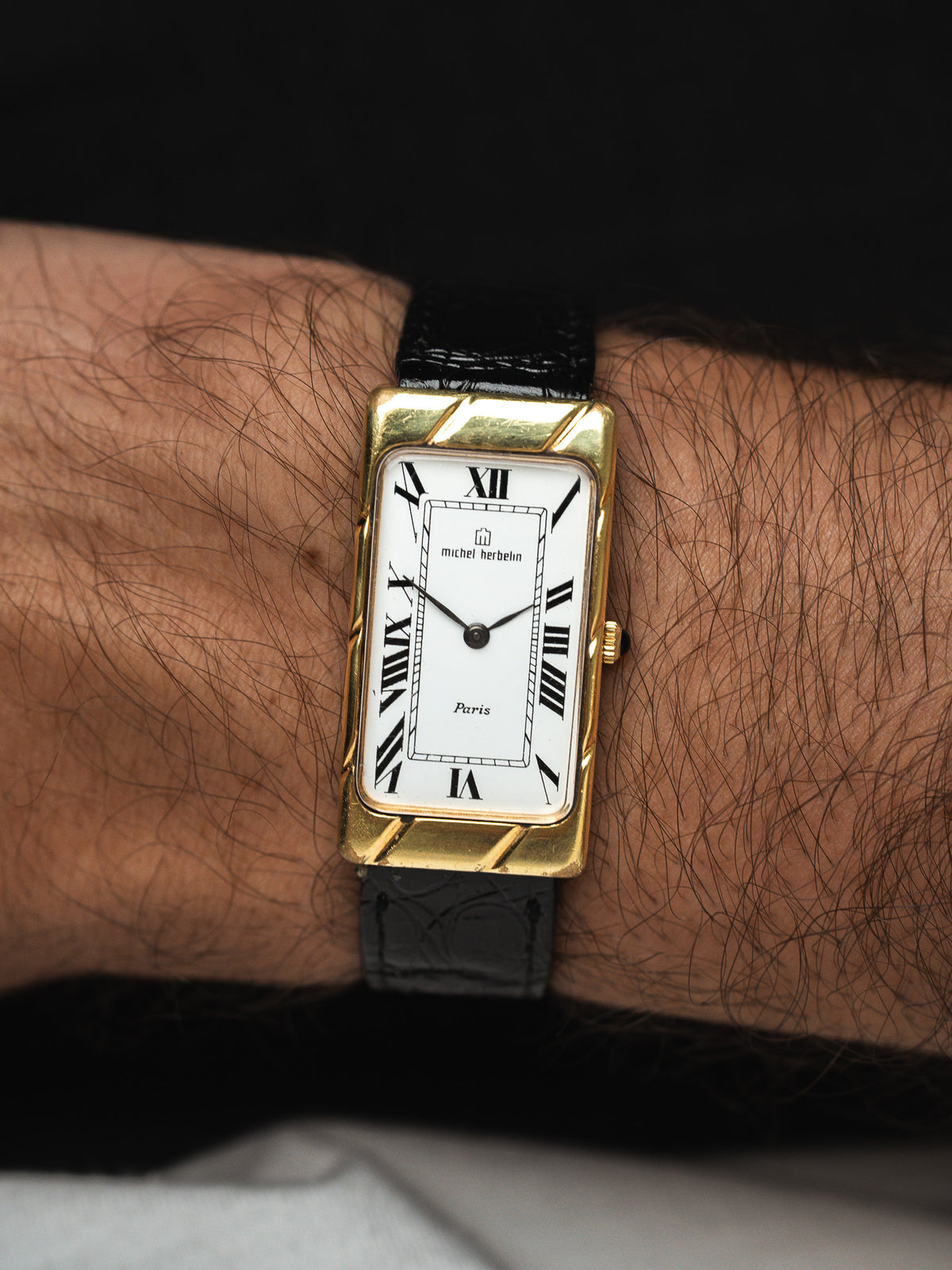 Montre Michel Herbelin Tank Allongé — Plaqué Or (1970s)