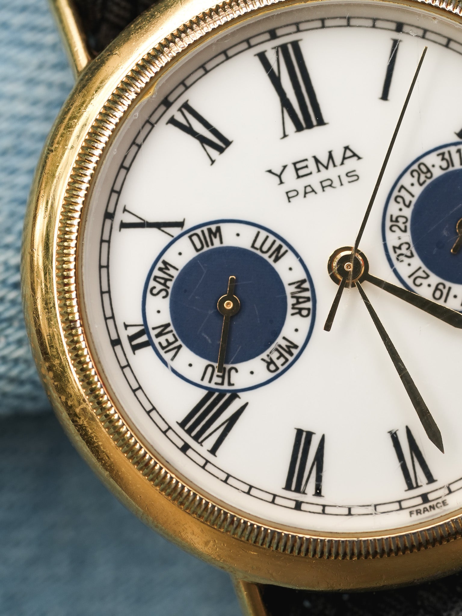 Yema - Paris Calendrier Plaqué Or cannelée - 1990s