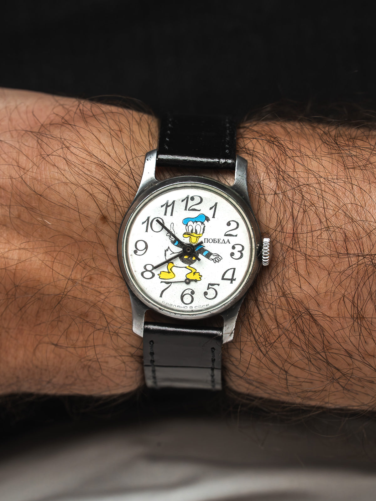 Pobeda Donald Duck Watch USSR — White Dial (1970s)