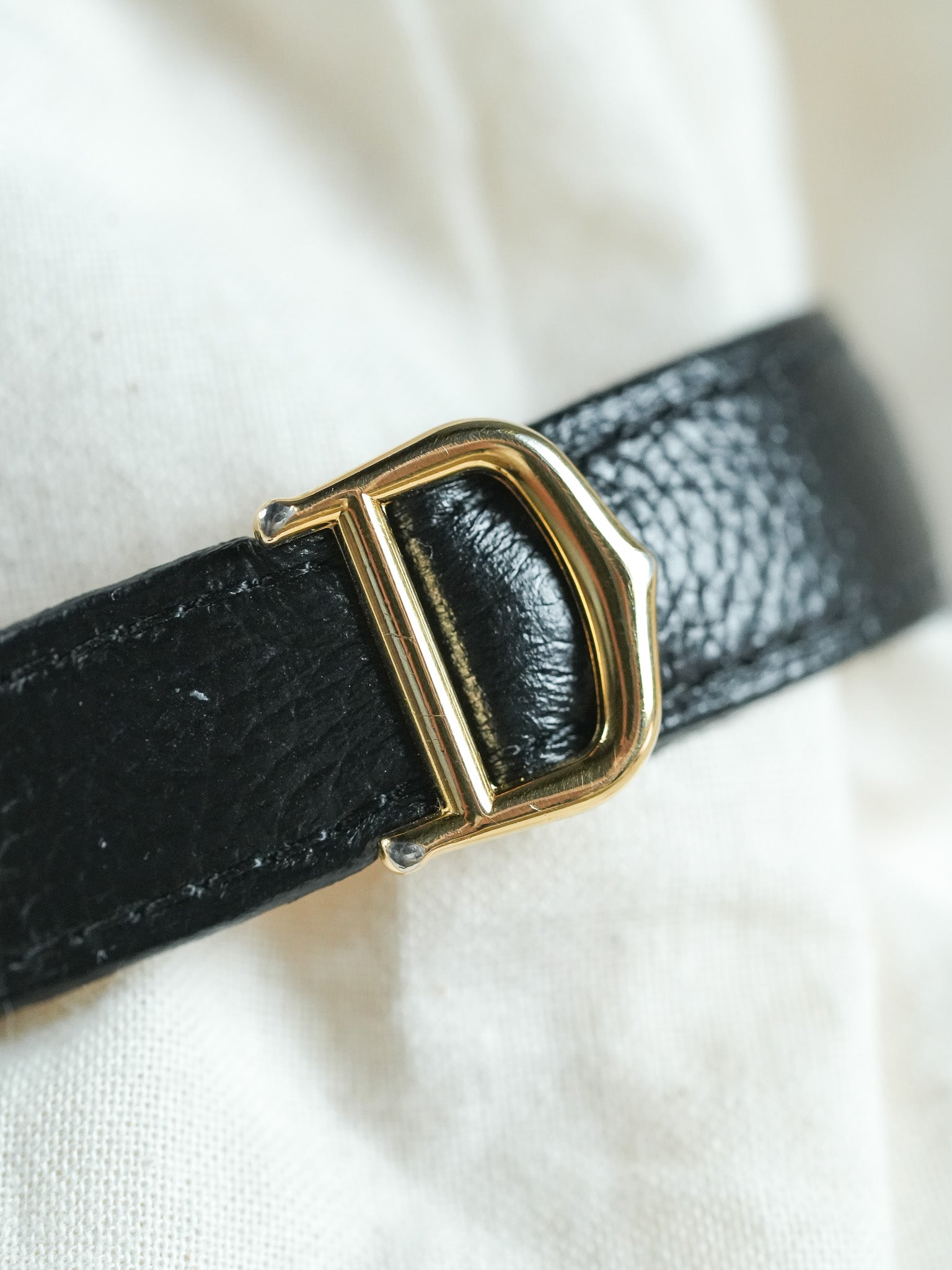 Cartier - Tank Must de Cartier 23x30 Vermeil Cadran Noir laqué Boucle Déployante - 1980s