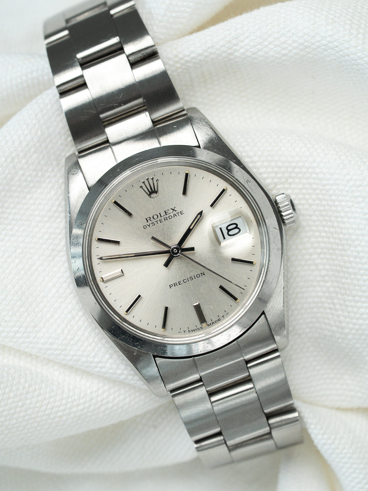Boîtier Oyster acier de profil - Montre Rolex Oysterdate 6694 - Atelier Victor