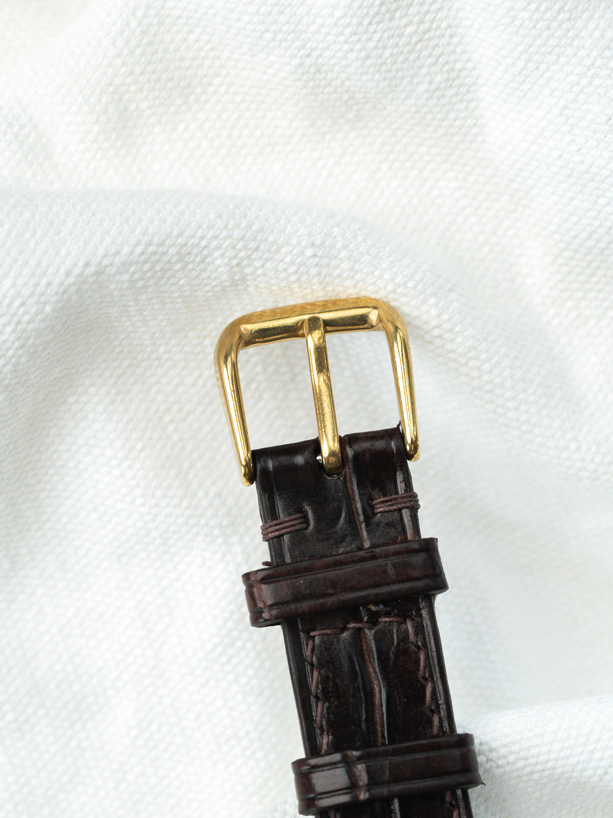 Bracelet cuir façon crocodile marron - Montre Seiko Spirit 7N01-5180 - Atelier Victor