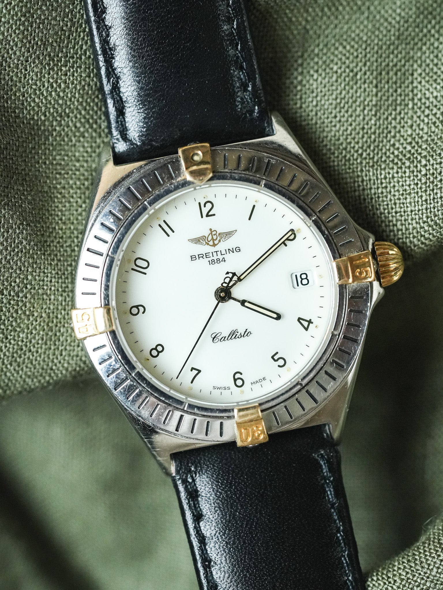 Breitling - Callisto Белый циферблат Стальной ободок золото - 1990s