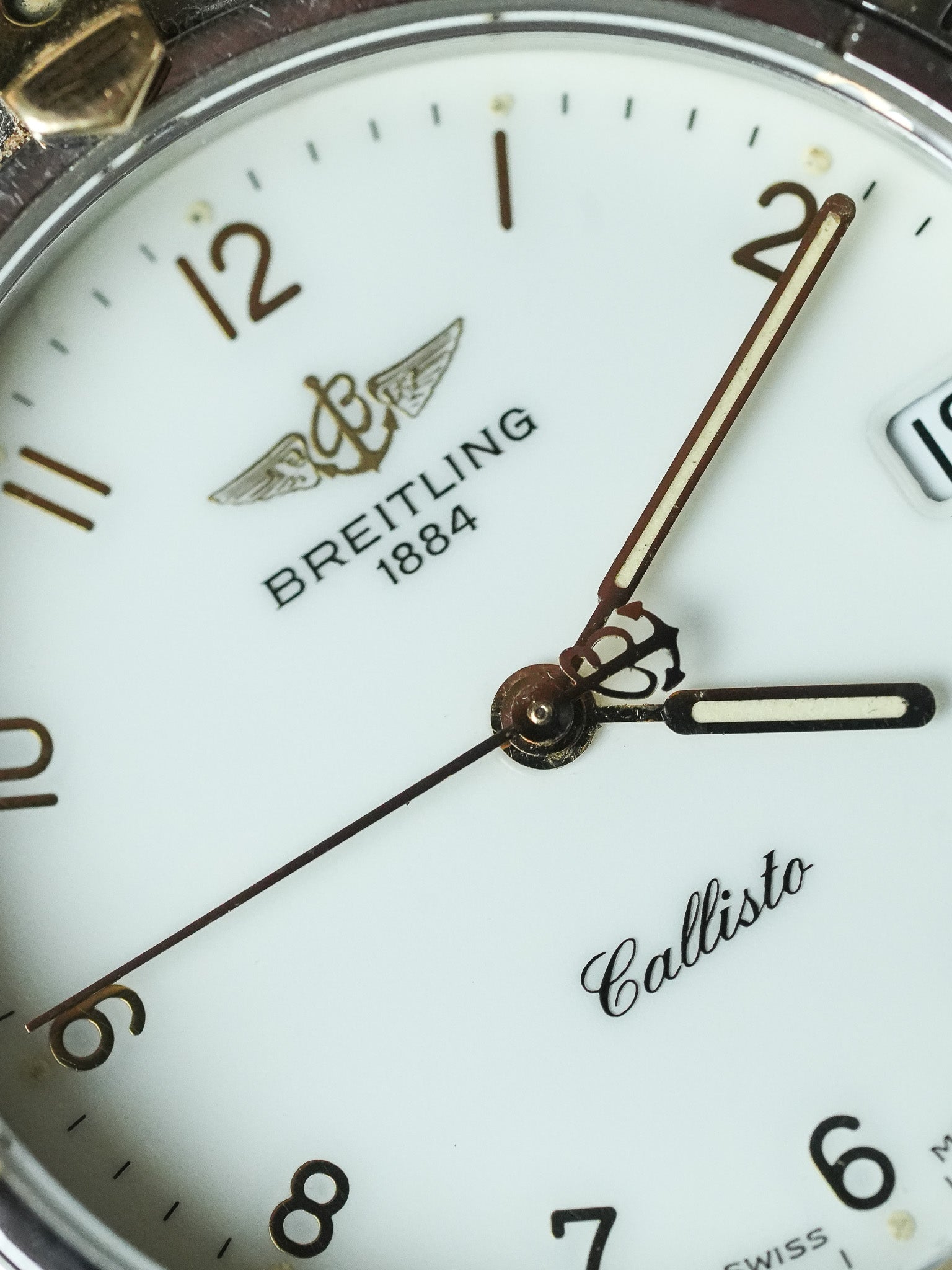 Breitling - Callisto Белый циферблат Стальной ободок золото - 1990s