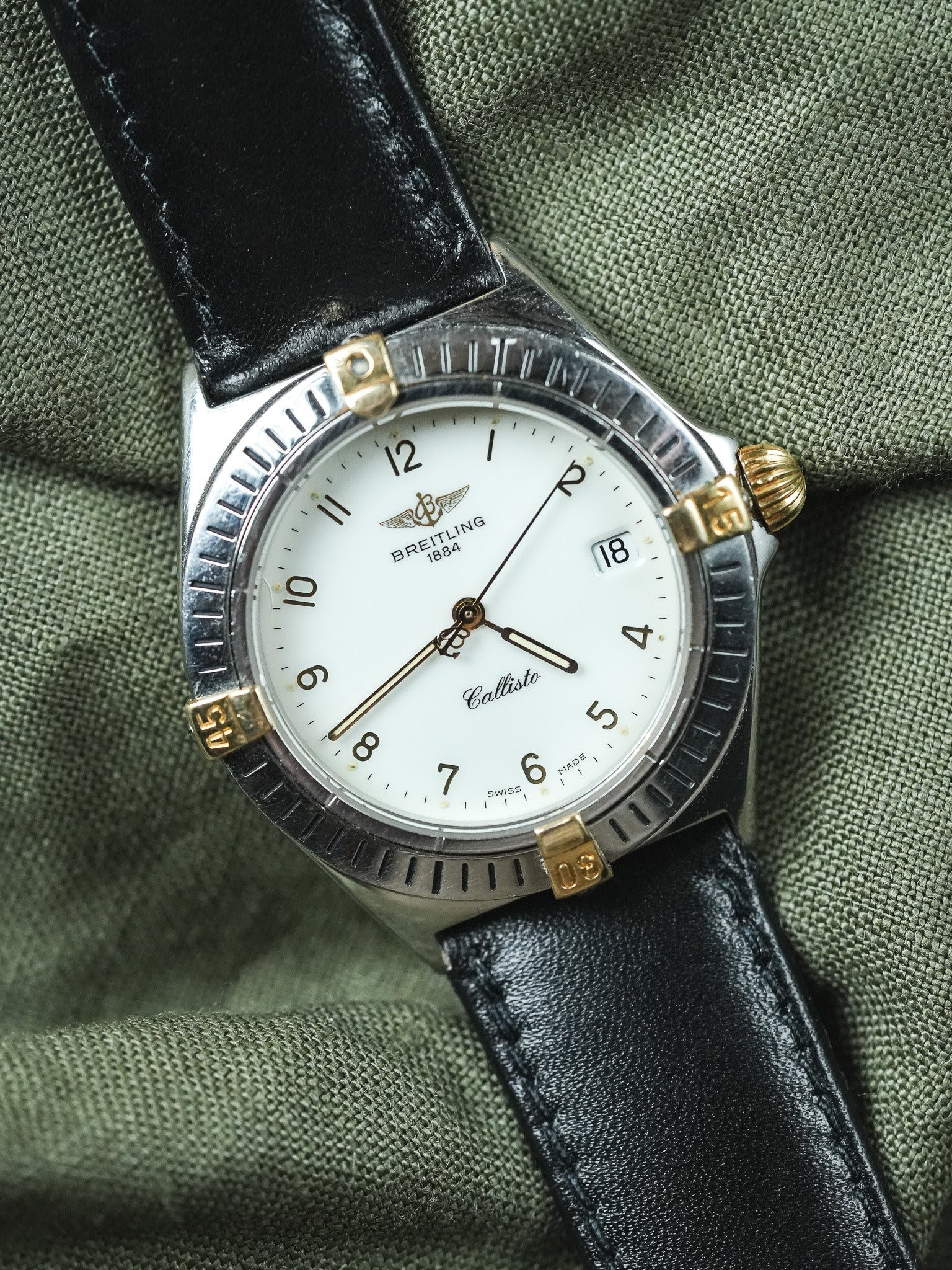Breitling - Callisto Белый циферблат Стальной ободок золото - 1990s