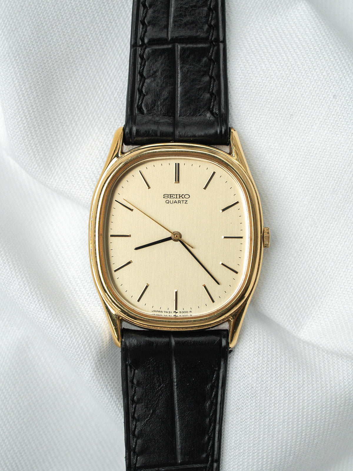 Vintage Seiko 7431-5240 Watch — Gold-Plated, Champagne Dial (1986)