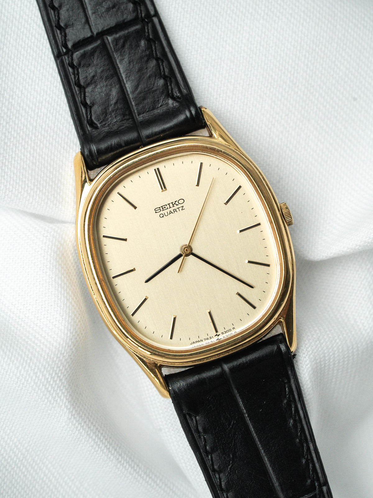 Vintage Seiko 7431-5240 Watch — Gold-Plated, Champagne Dial (1986)