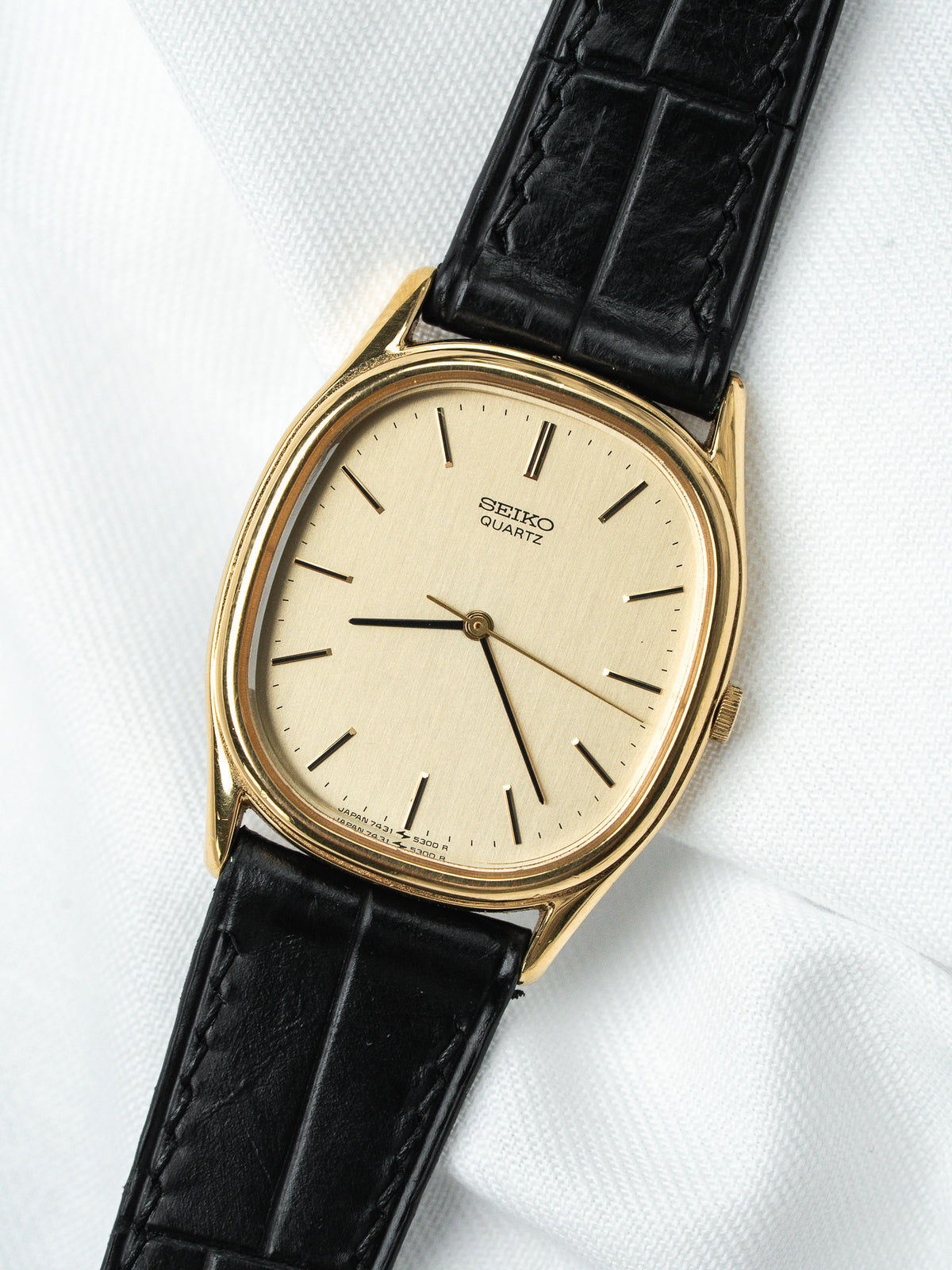 Vintage Seiko 7431-5240 Watch — Gold-Plated, Champagne Dial (1986)