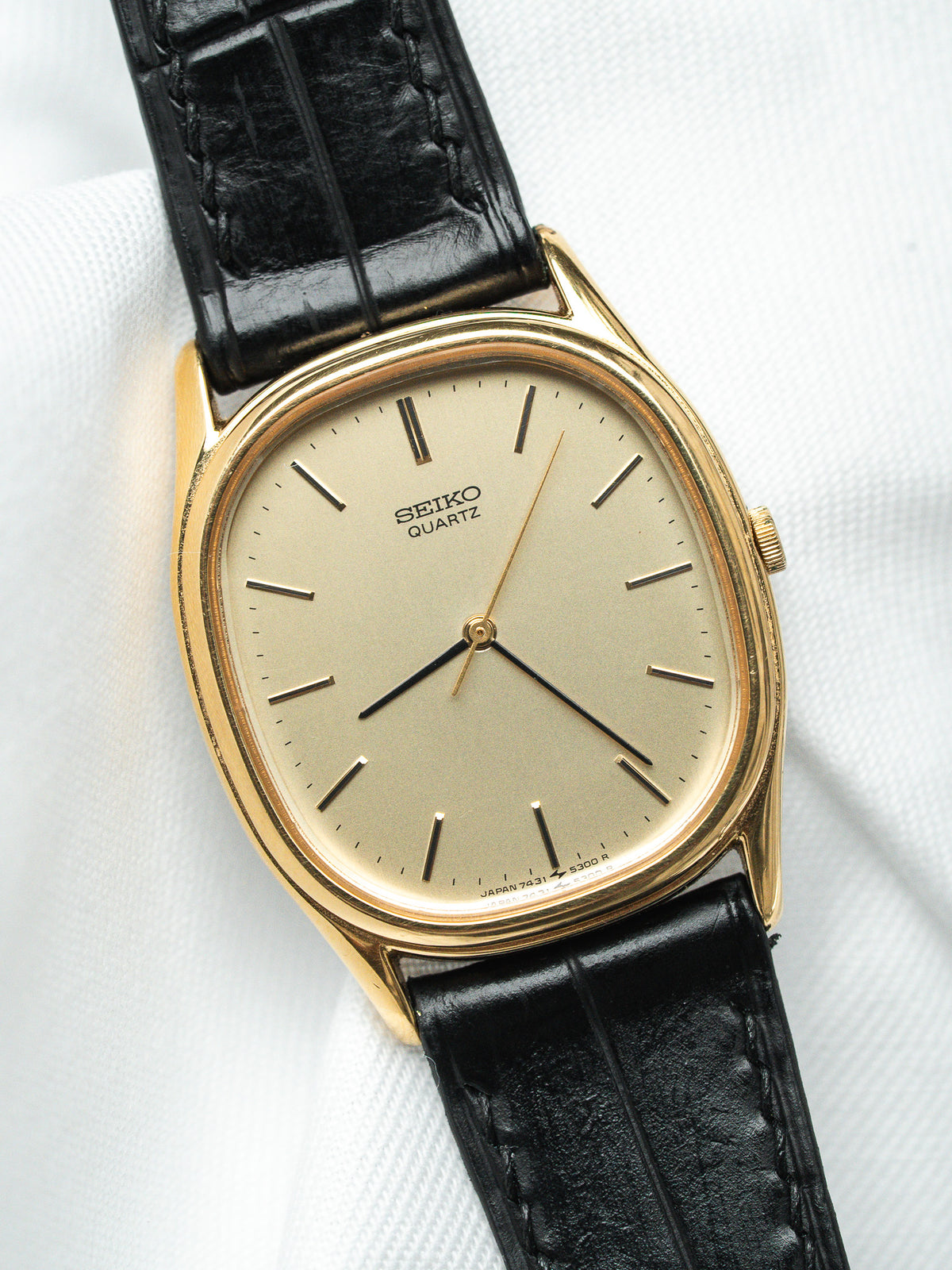Vintage Seiko 7431-5240 Watch — Gold-Plated, Champagne Dial (1986)