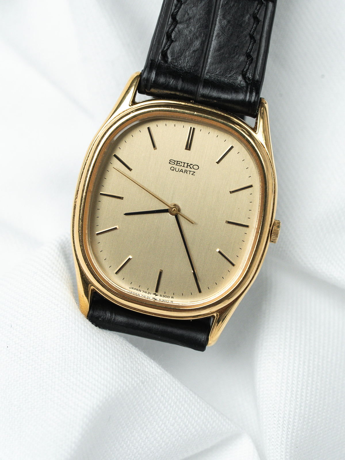 Vintage Seiko 7431-5240 Watch — Gold-Plated, Champagne Dial (1986)