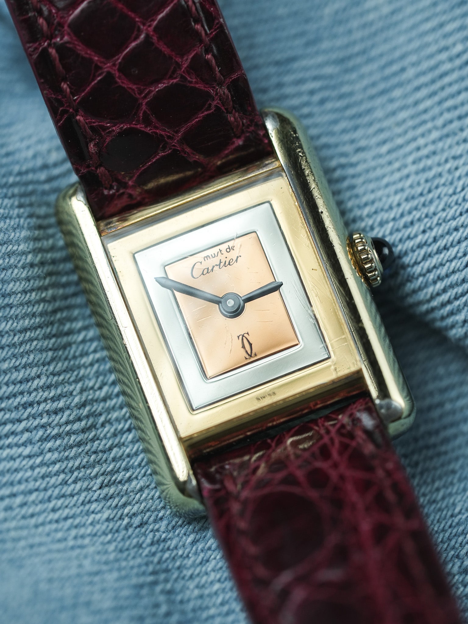Cartier - Tank Must Циферблат Trinity Маленькая модель кварц - 1980s