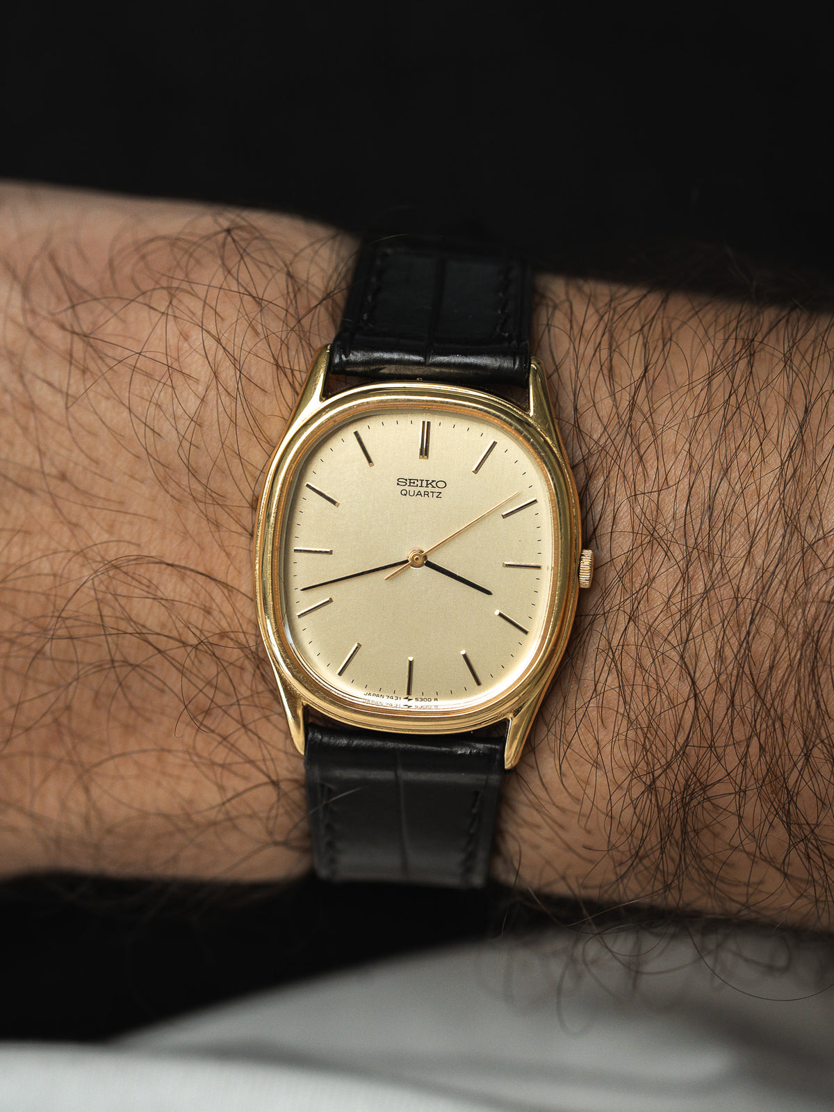 Vintage Seiko 7431-5240 Watch — Gold-Plated, Champagne Dial (1986)