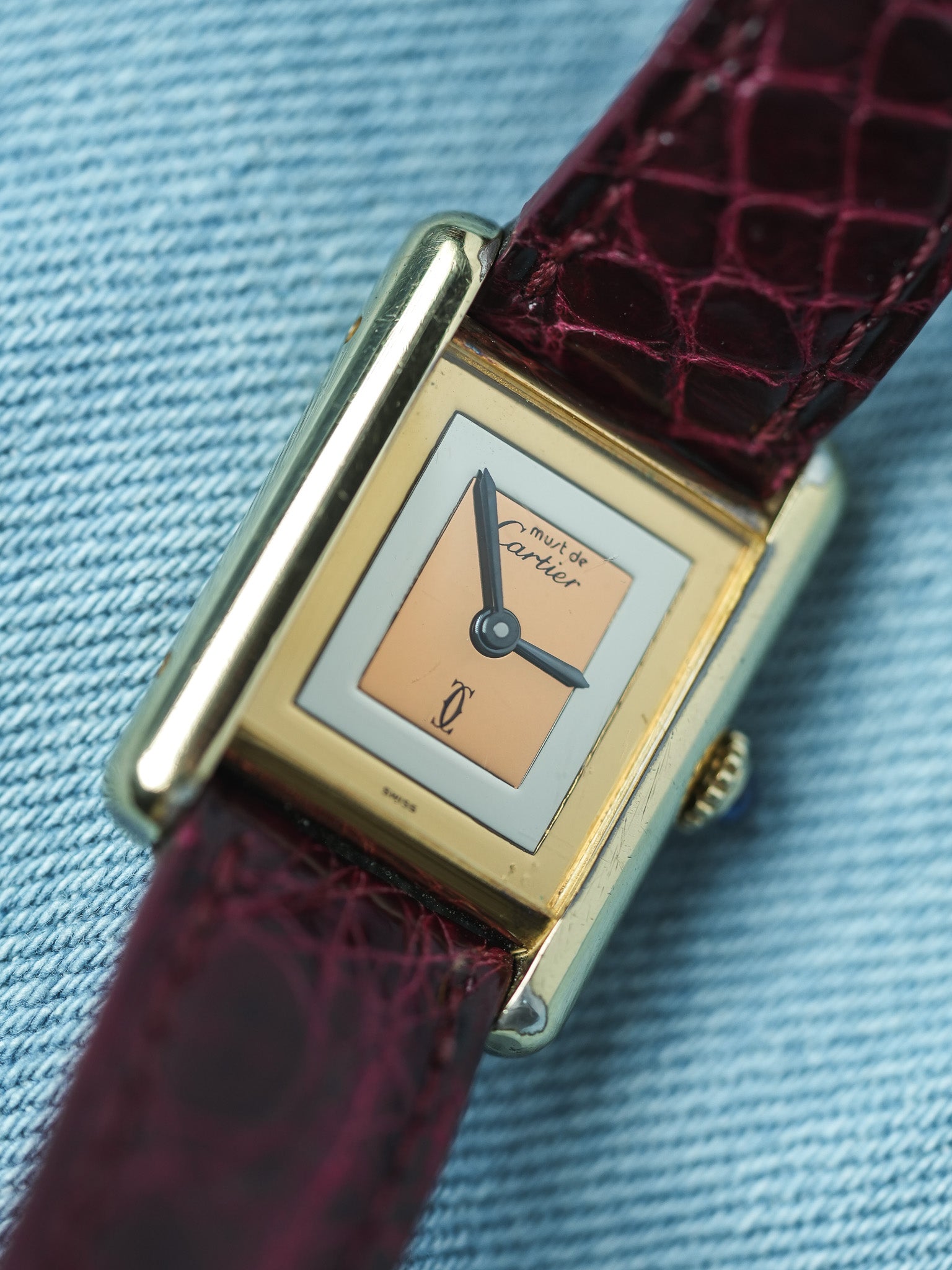 Cartier - Tank Must Циферблат Trinity Маленькая модель кварц - 1980s