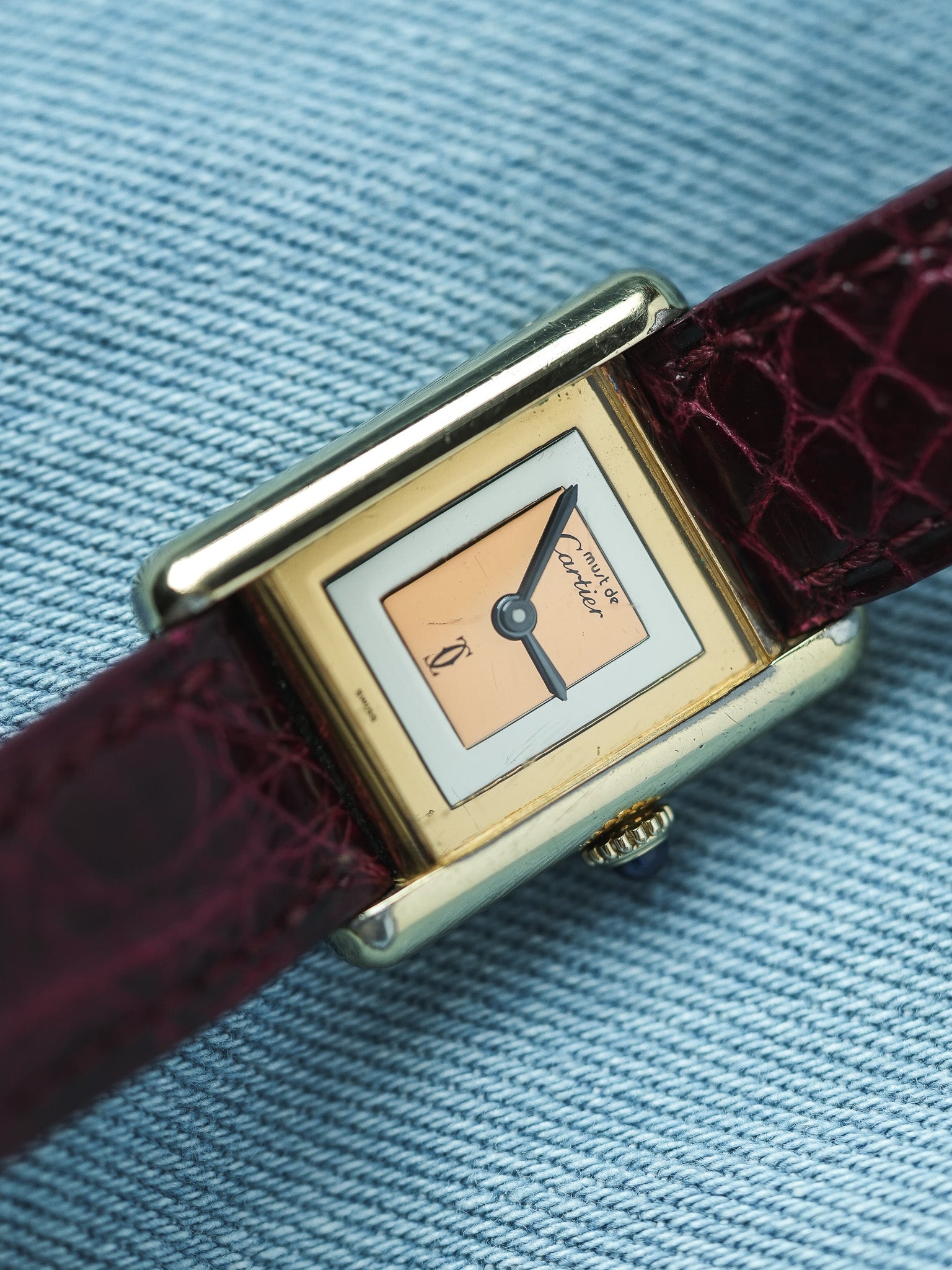 Cartier - Tank Must Циферблат Trinity Маленькая модель кварц - 1980s