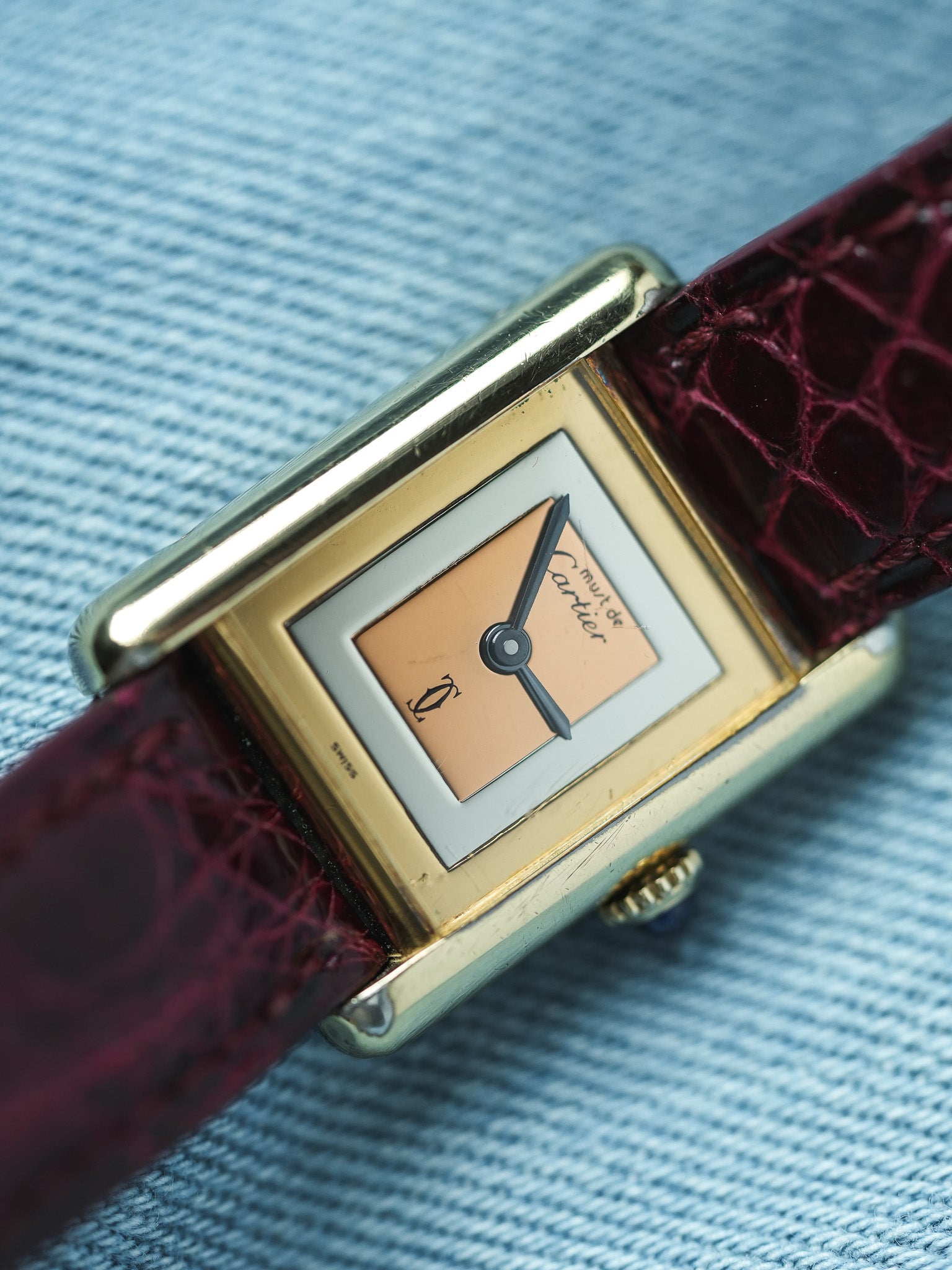 Cartier - Tank Must Циферблат Trinity Маленькая модель кварц - 1980s