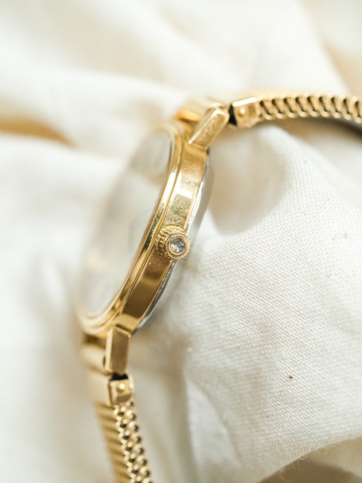 Omega - De Ville 191.0046 Tonneau chapado en oro pulsera de malla - 1978