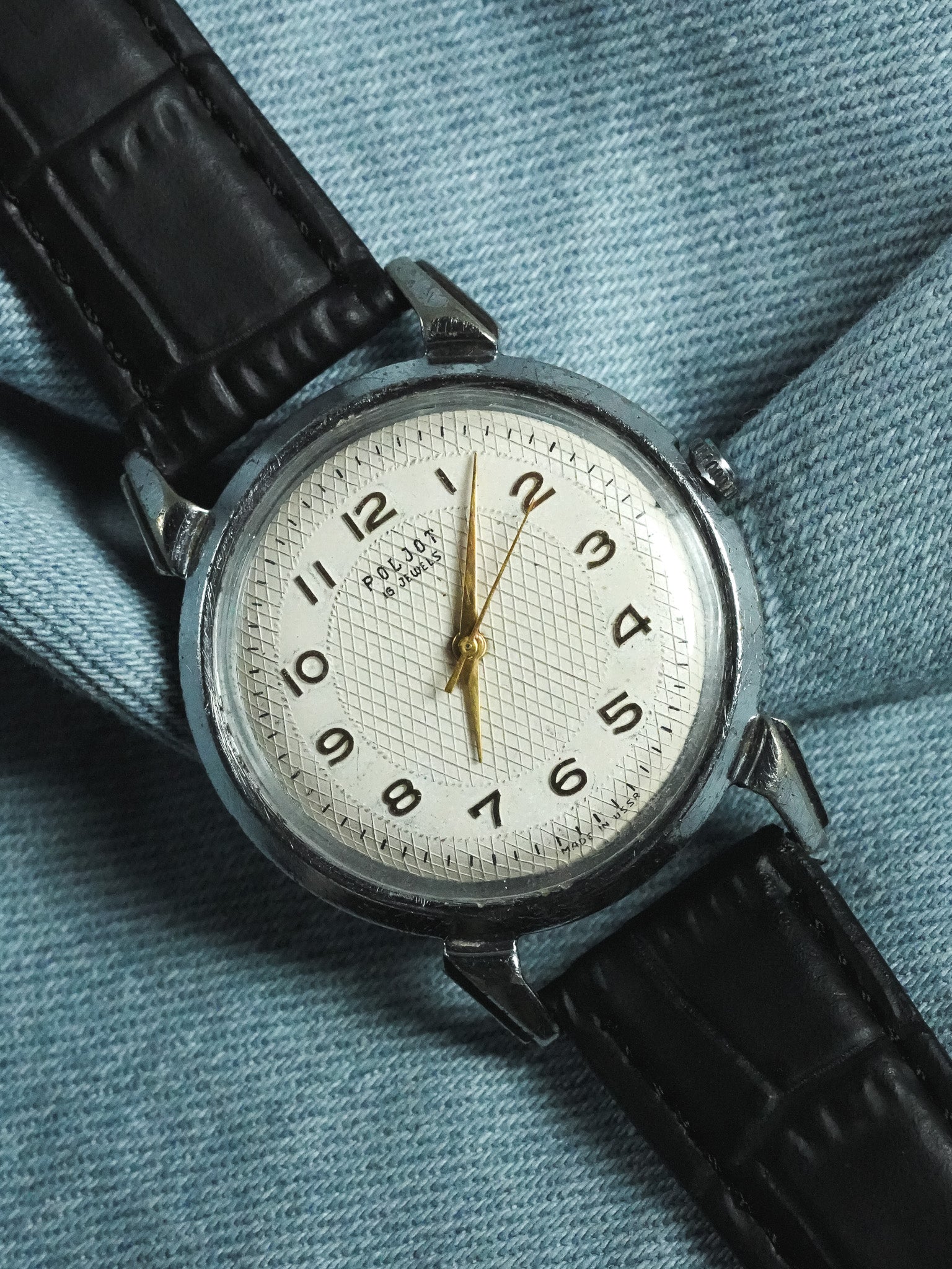 Poljot - Horns Water droplets guilloché dial gold index - 1960s