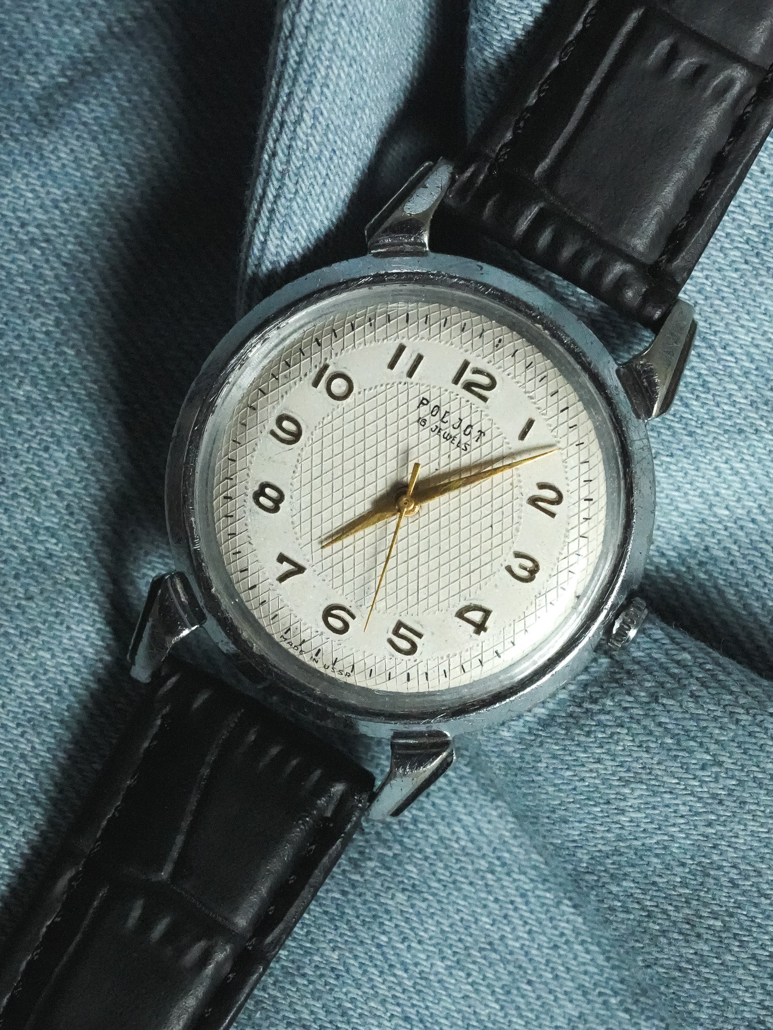 Poljot - Horns Water droplets guilloché dial gold index - 1960s