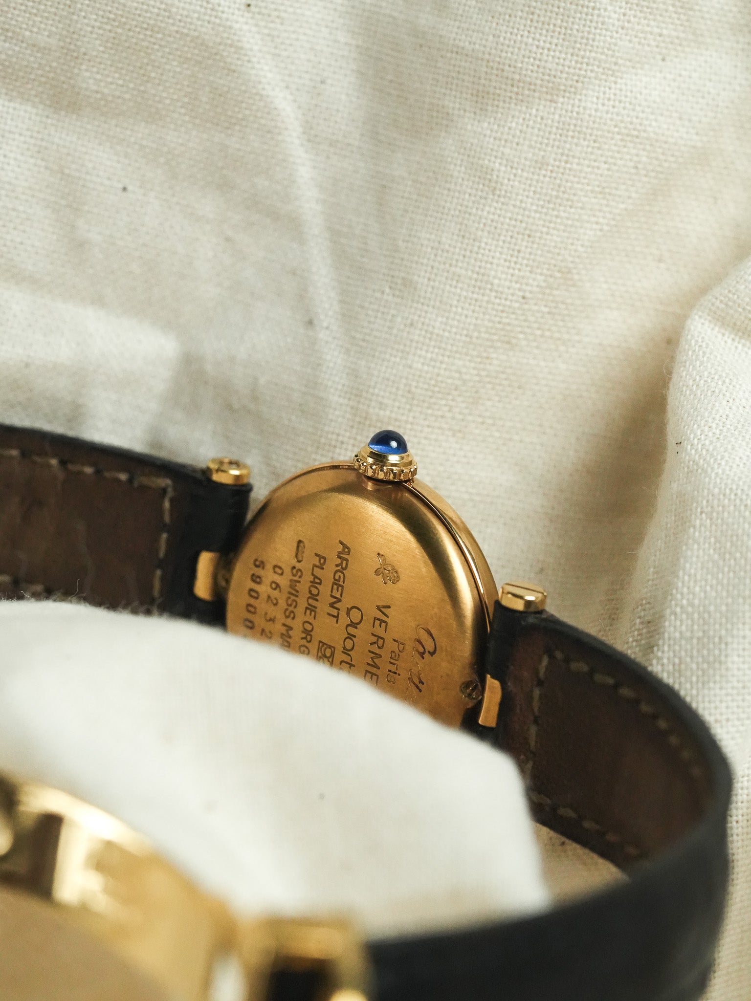 Cartier - Vendôme 590004 Must Vermeil Cadran Blanc Gris Boucle déployante - 1990s