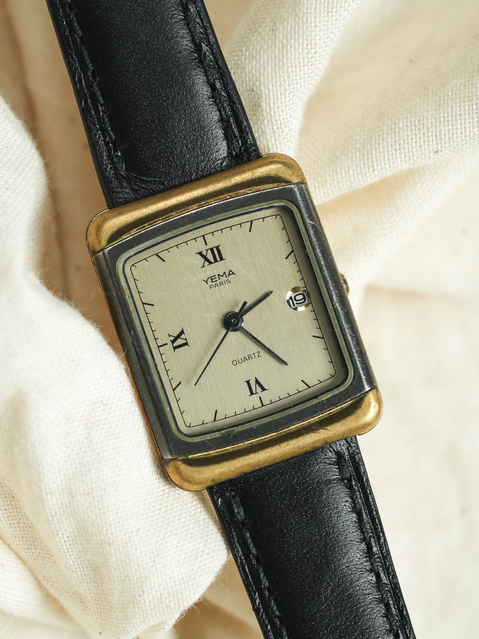 Yema - Mini Tank Gold Steel Date - 1990s