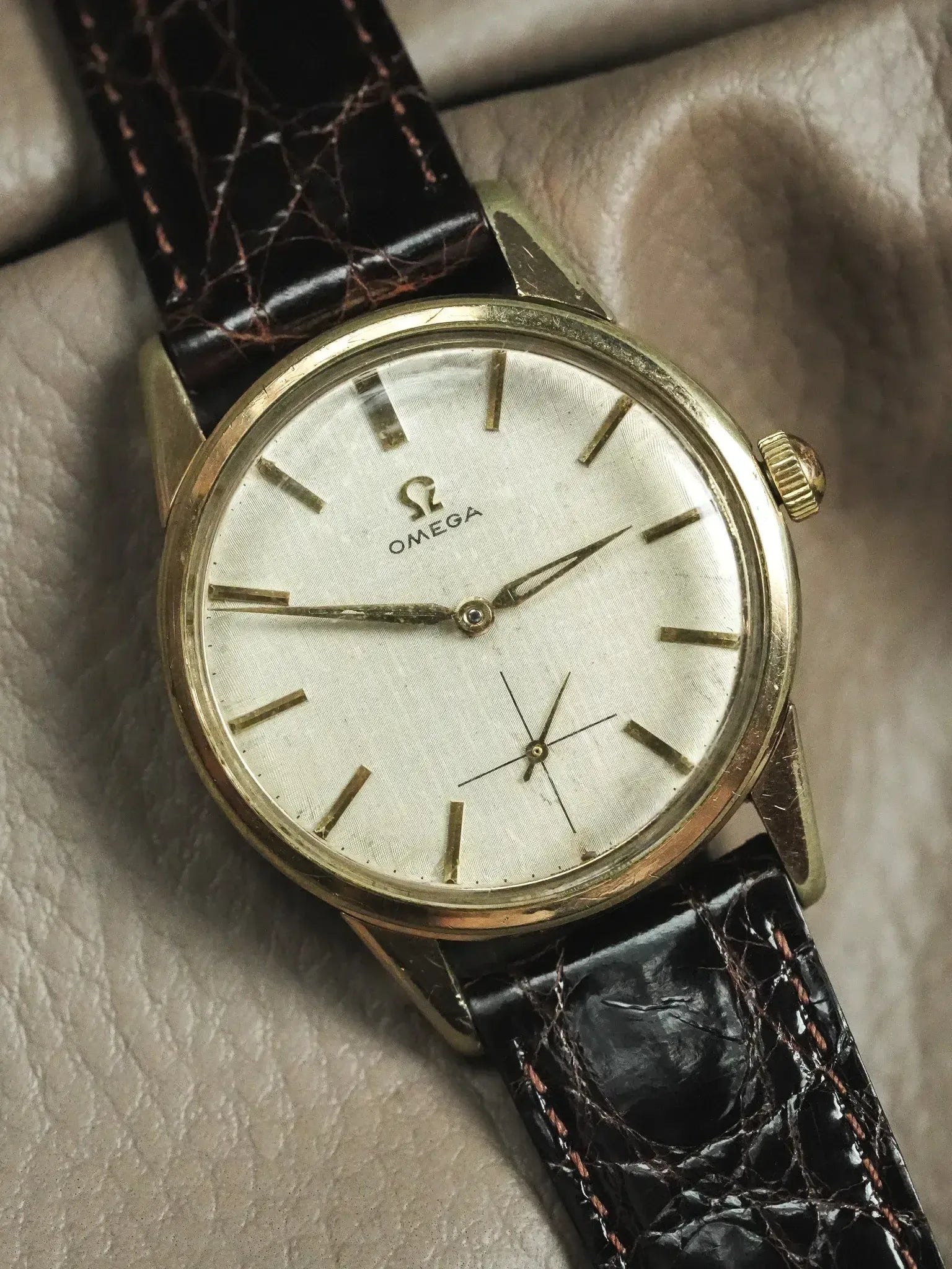 Omega - 14391-6 Plaqué or cadran lin - 1961 - Atelier Victor