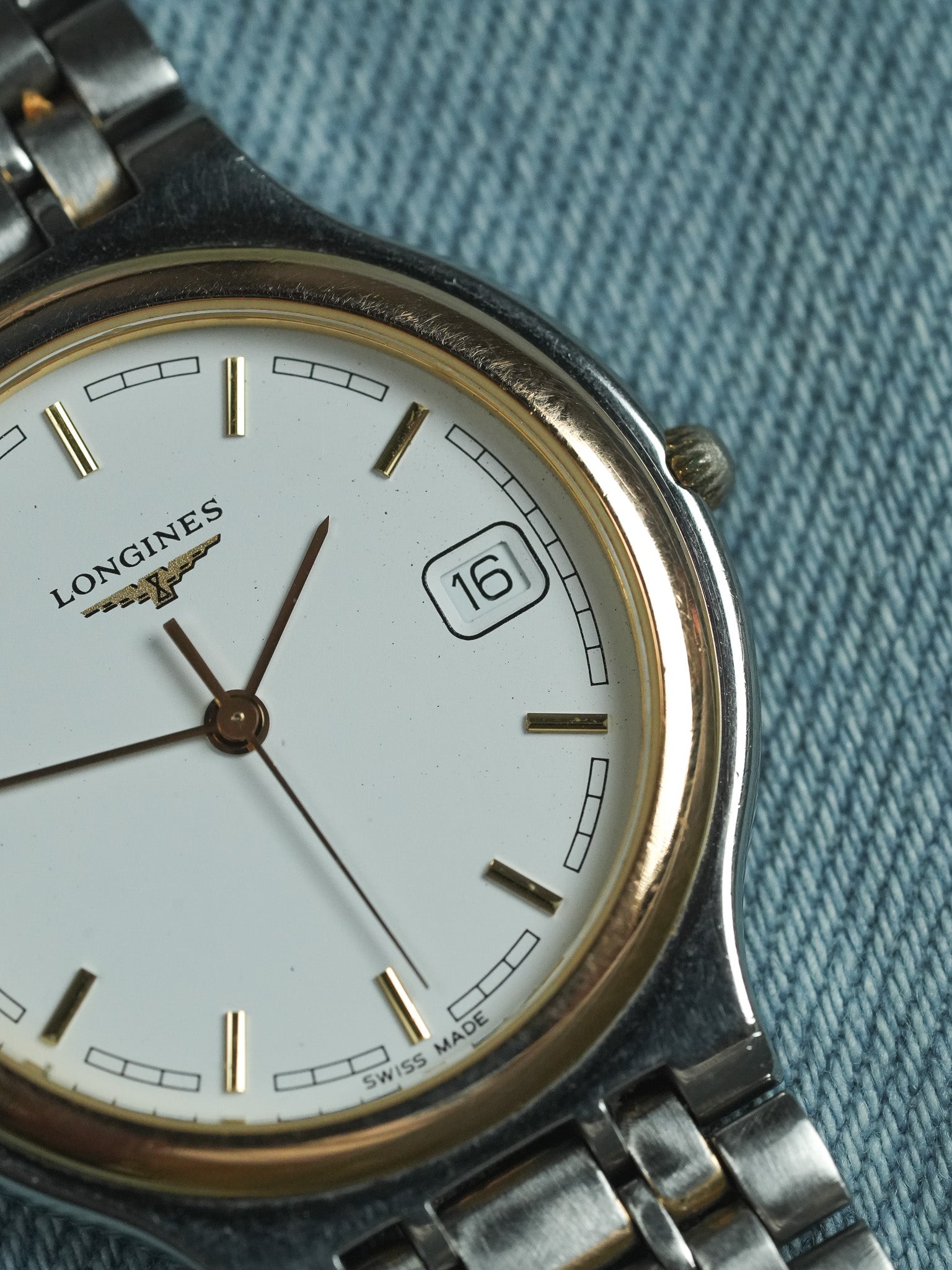 Longines - Flagship Runde Gold Stahlgeflecht - 1980s