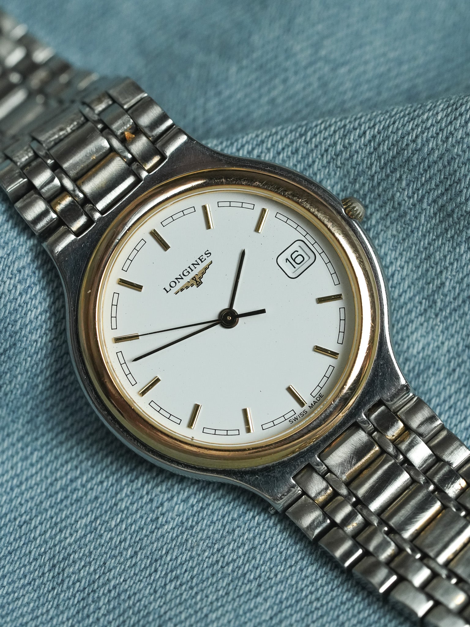 Longines - Flagship Runde Gold Stahlgeflecht - 1980s