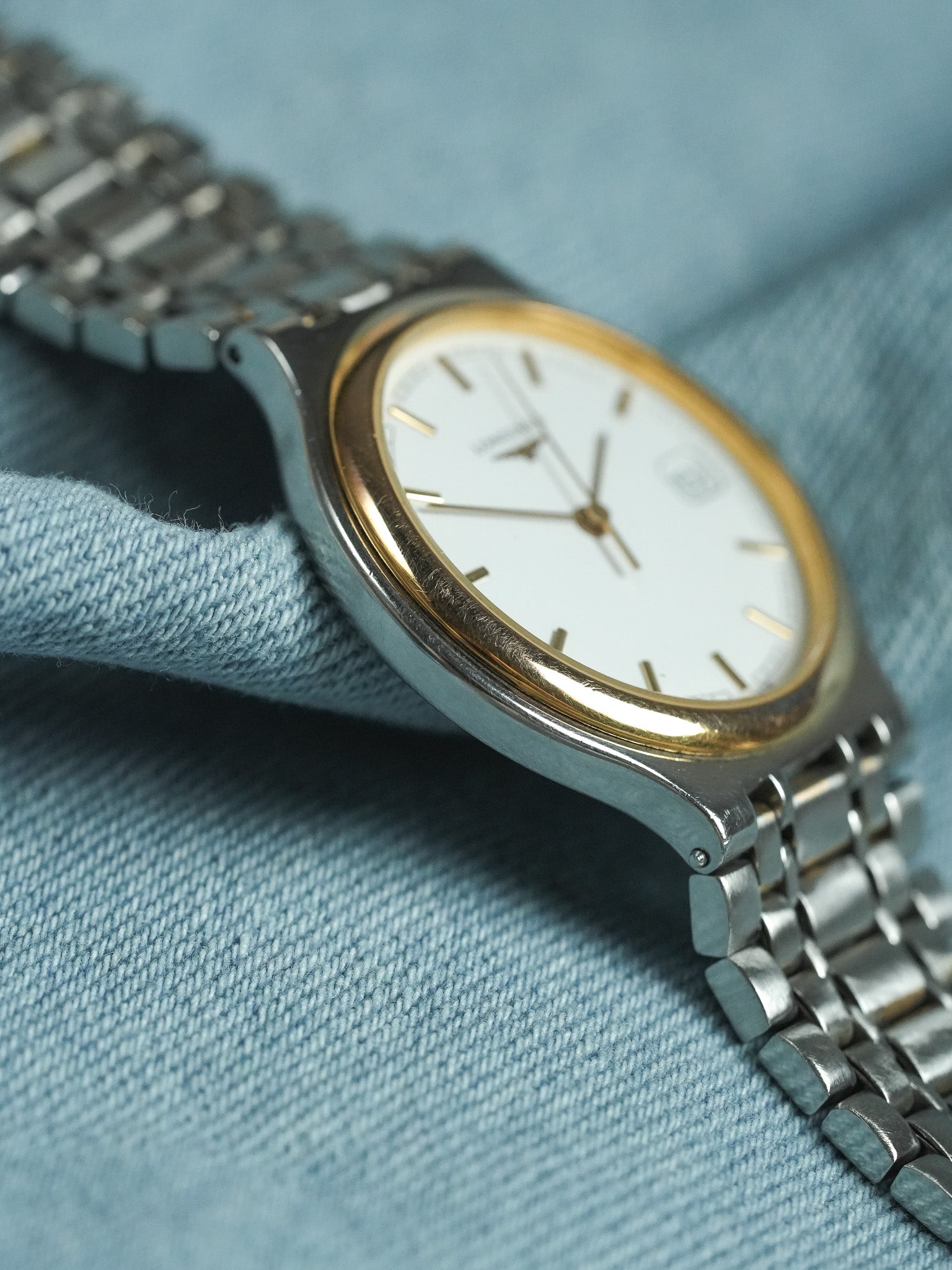 Longines - Flagship Runde Gold Stahlgeflecht - 1980s