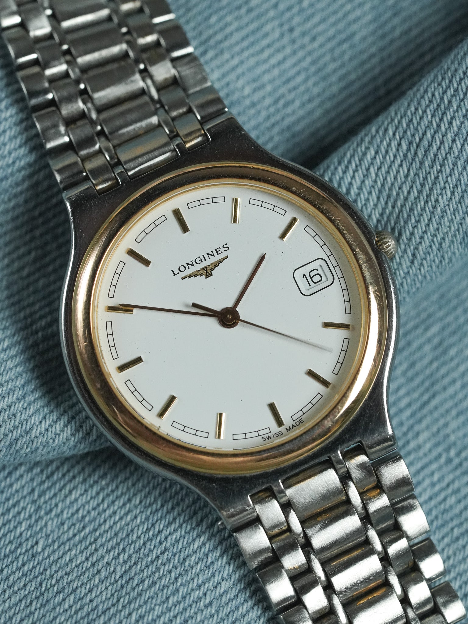 Longines - Flagship Runde Gold Stahlgeflecht - 1980s