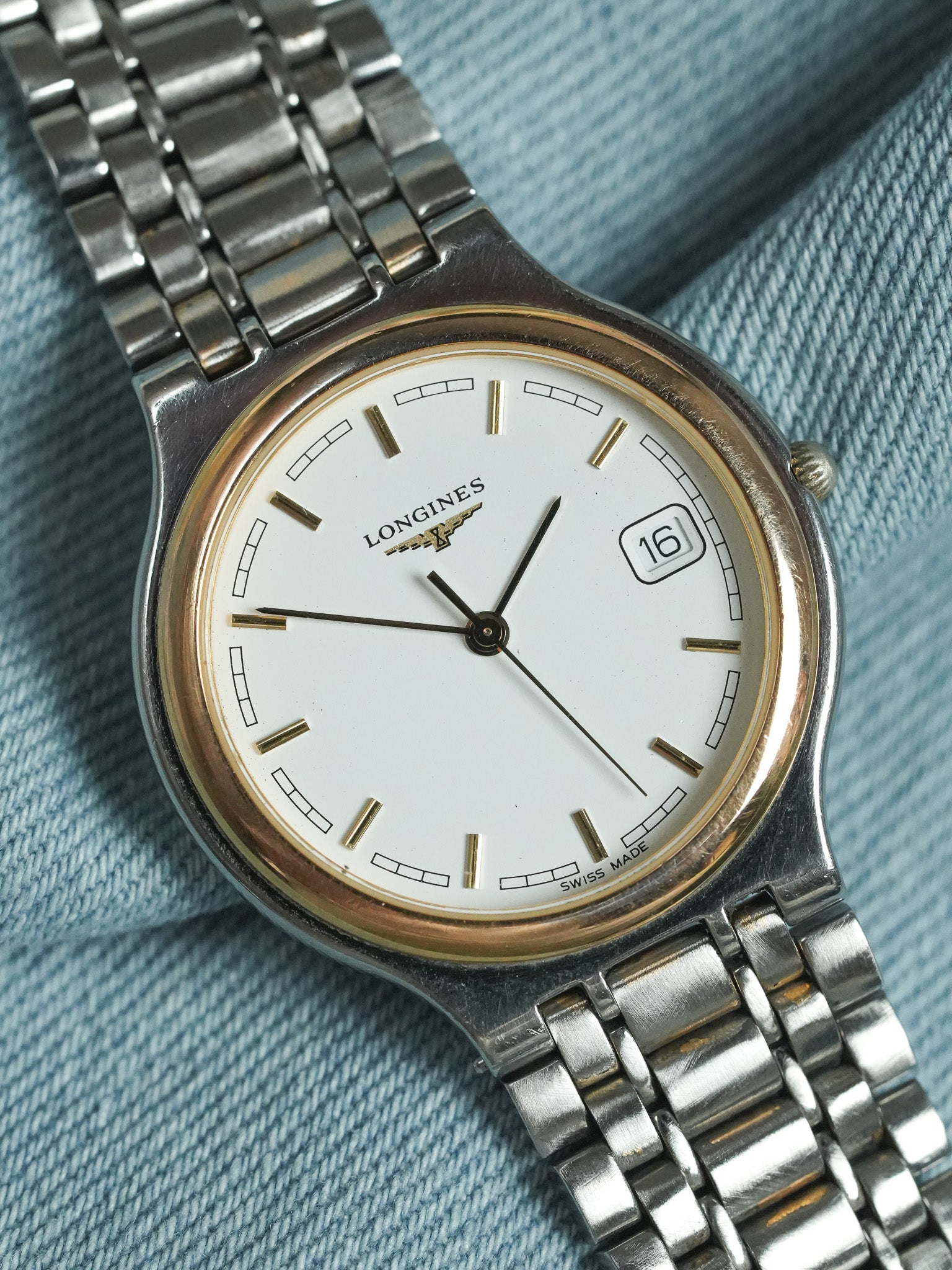 Longines - Flagship Runde Gold Stahlgeflecht - 1980s