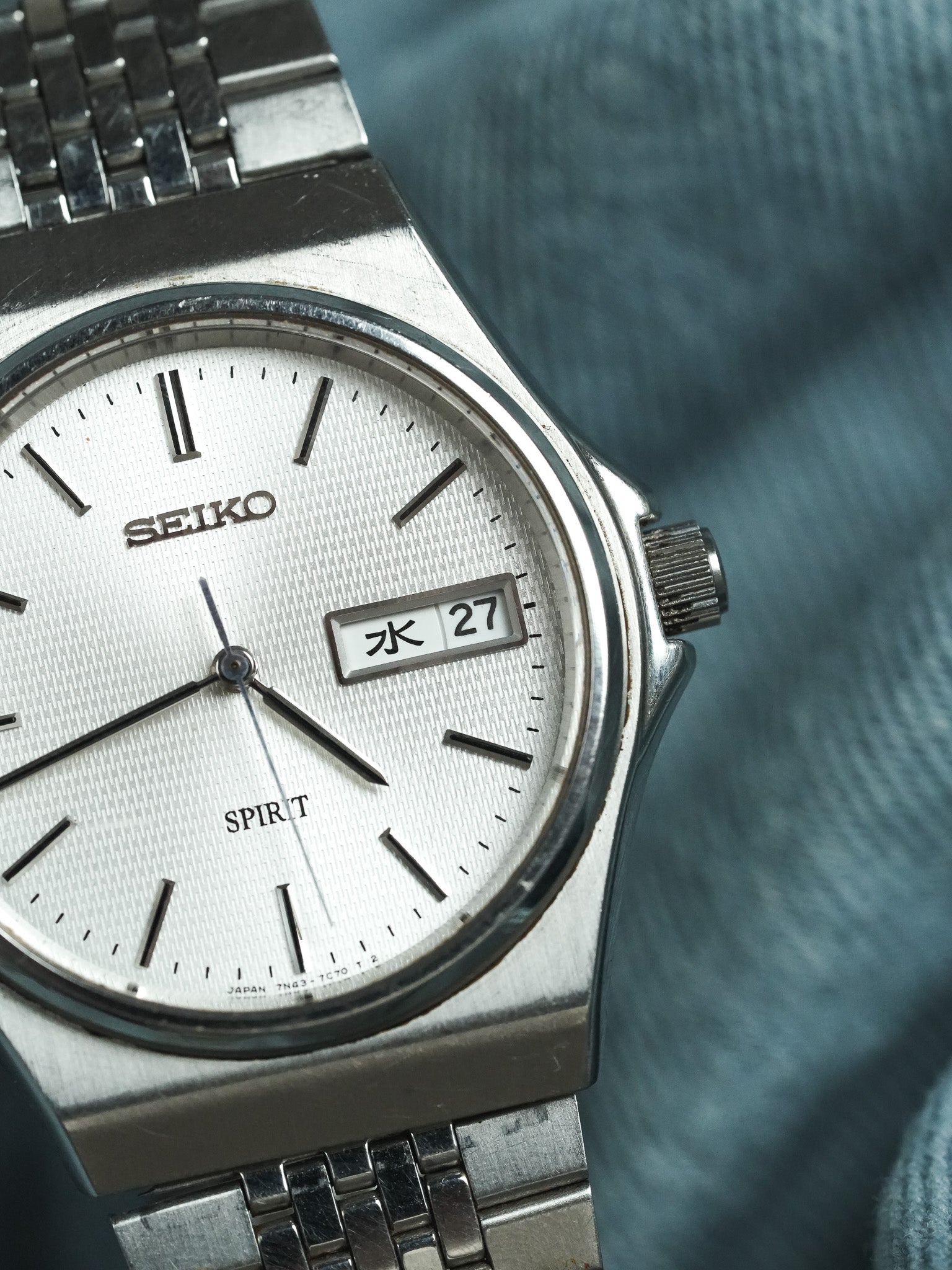 Seiko - Spirit Daydate Kanji Acier Tapissé - 1989