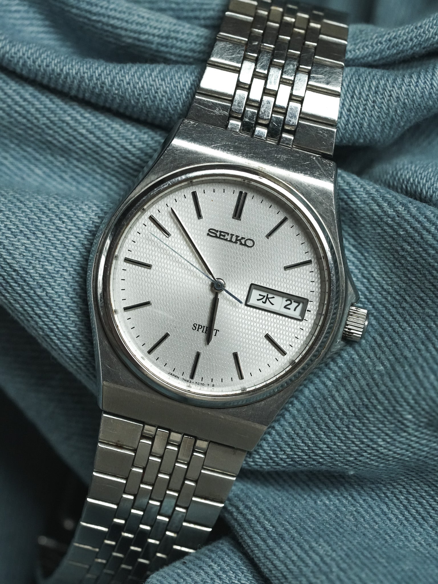 Seiko - Spirit Daydate Kanji Acier Tapissé - 1989