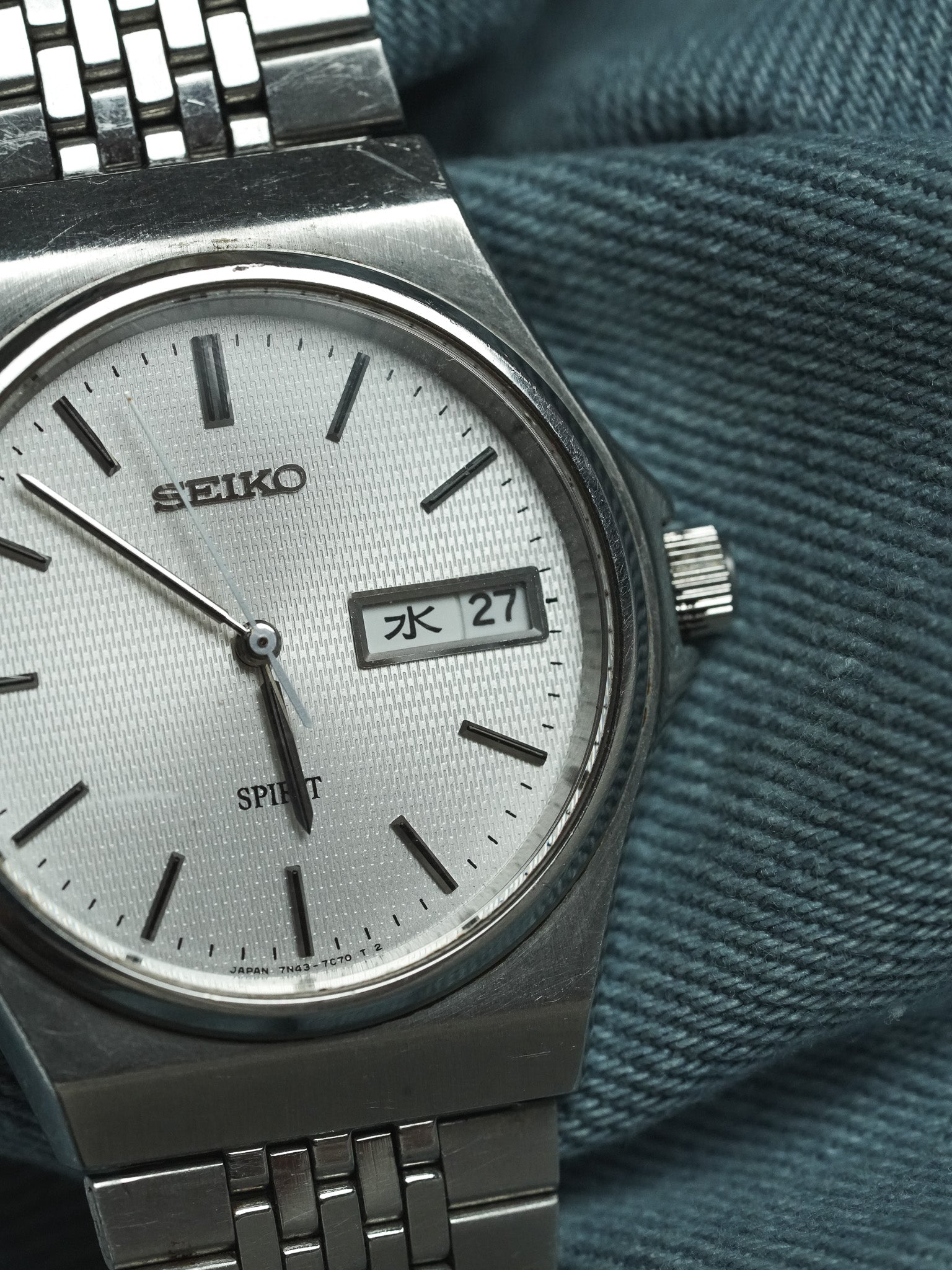 Seiko - Spirit Daydate Kanji Acier Tapissé - 1989