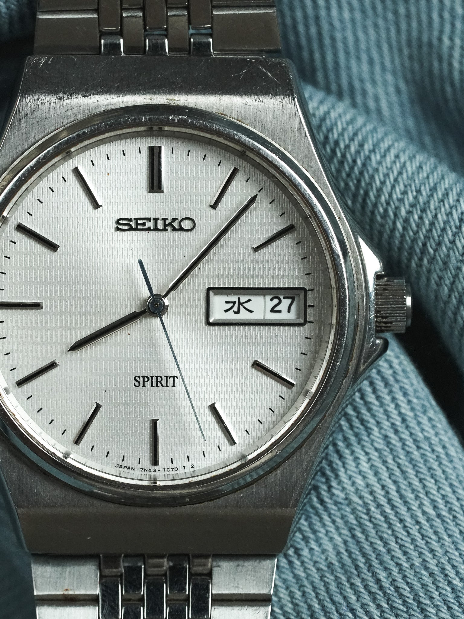 Seiko - Spirit Daydate Kanji Acier Tapissé - 1989