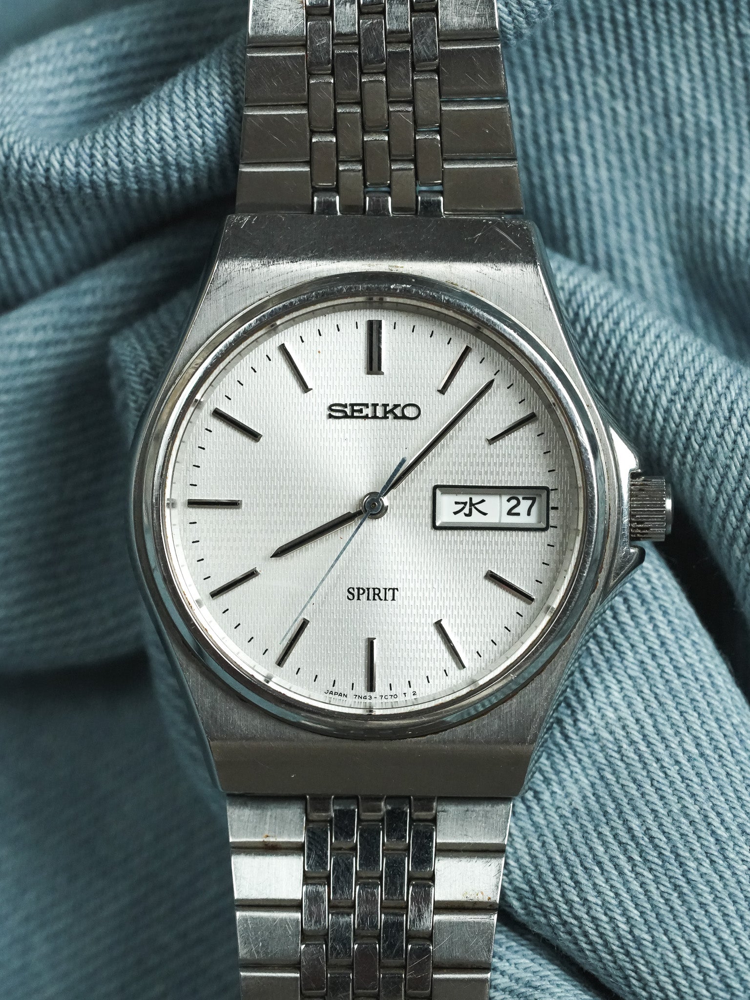 Seiko - Spirit Daydate Kanji Acier Tapissé - 1989