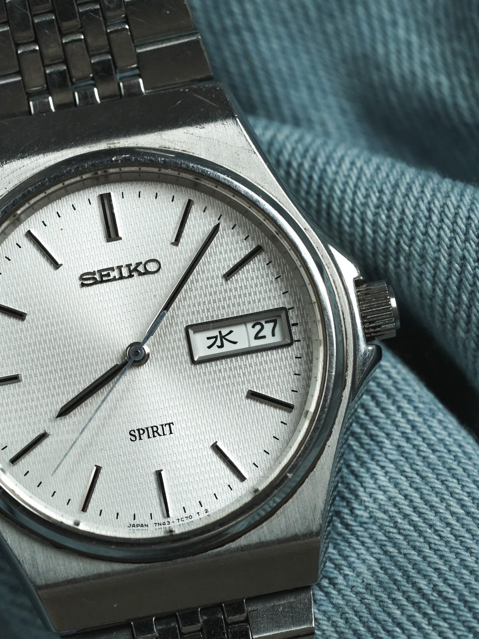 Seiko - Spirit Daydate Kanji Acier Tapissé - 1989