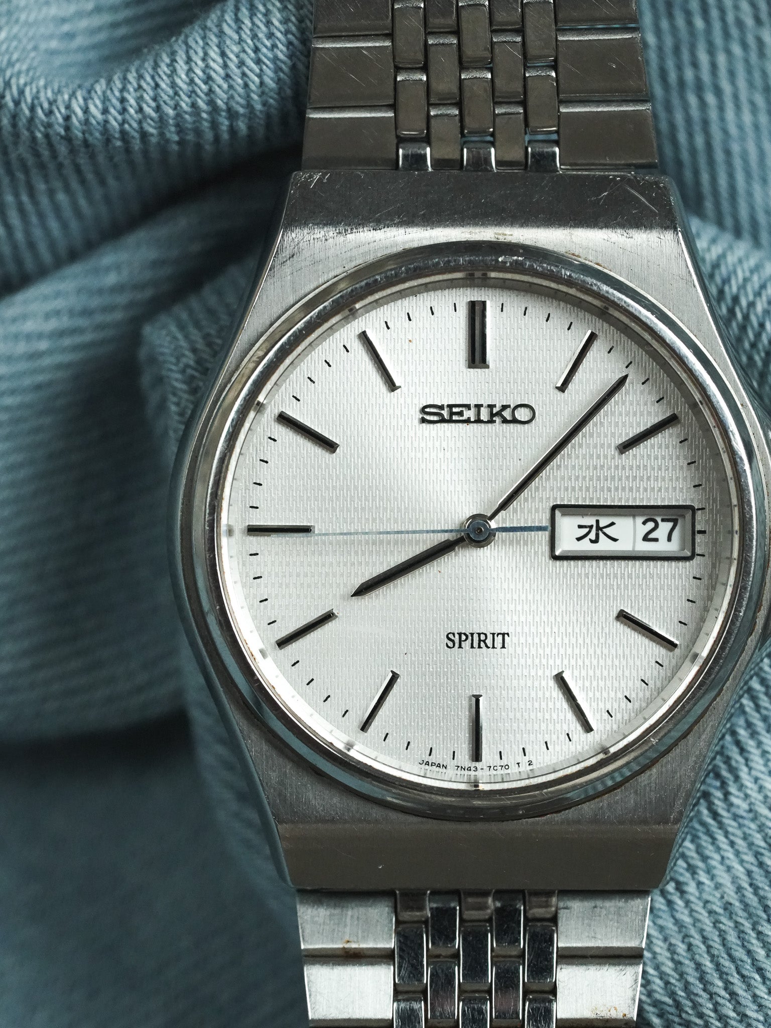 Seiko - Spirit Daydate Kanji Acier Tapissé - 1989