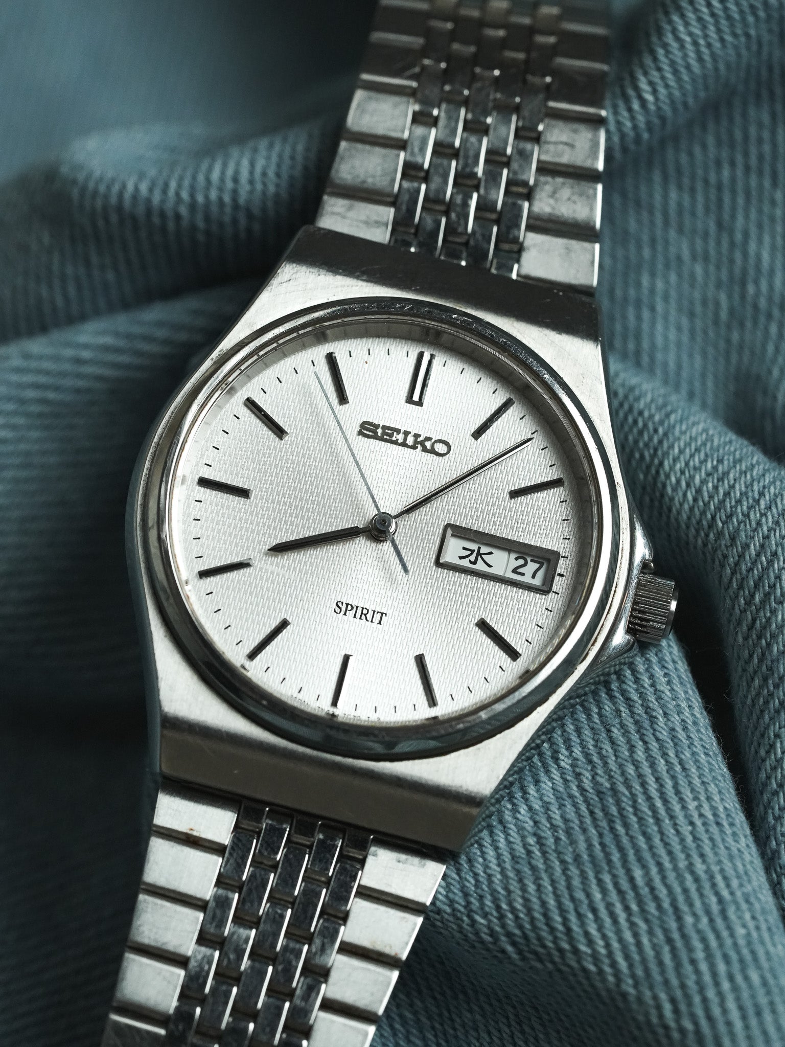 Seiko - Spirit Daydate Kanji Acier Tapissé - 1989
