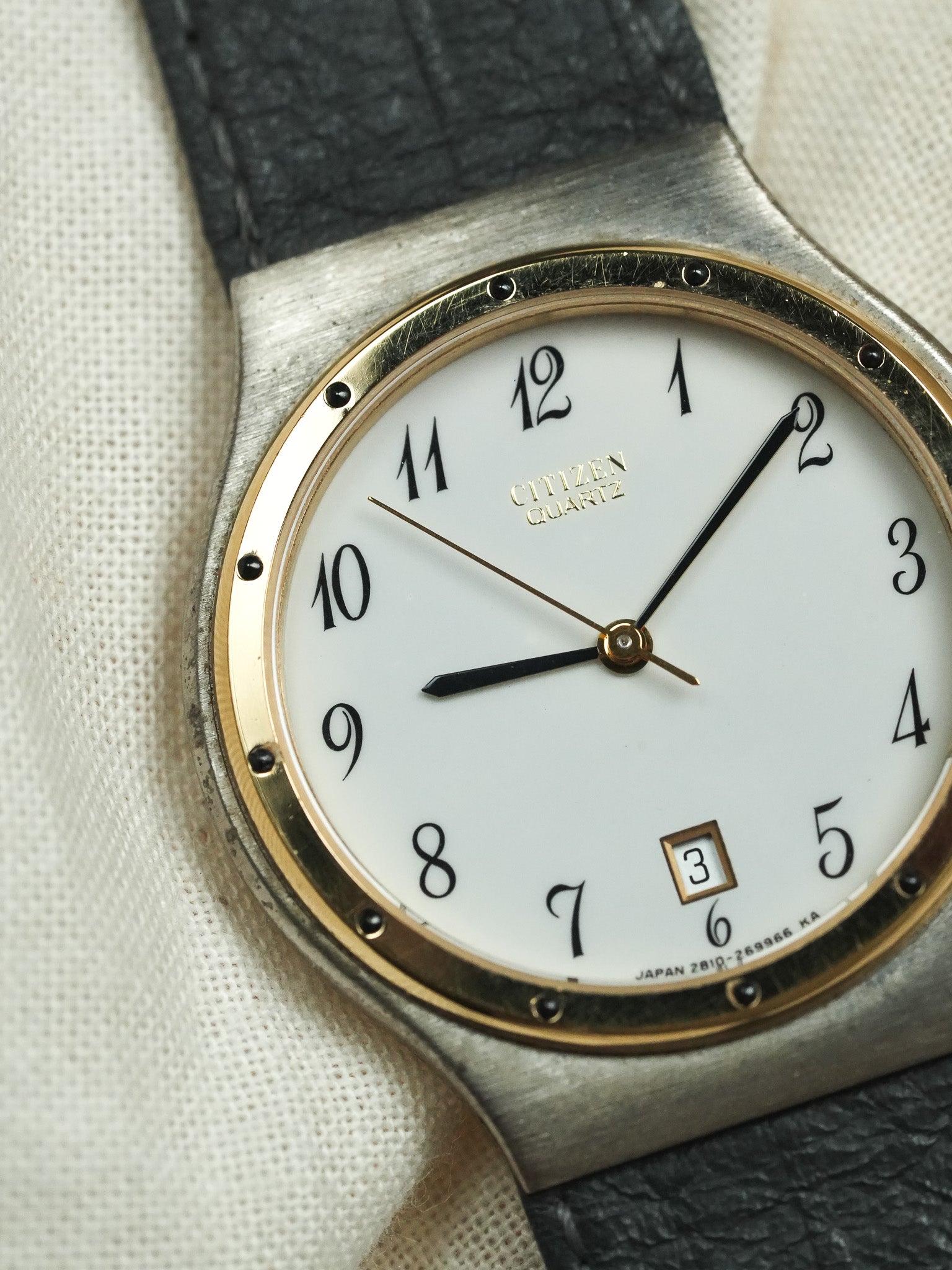 Citizen - Acier Bracelet Intégré Cadran Blanc - NOS - 1990s