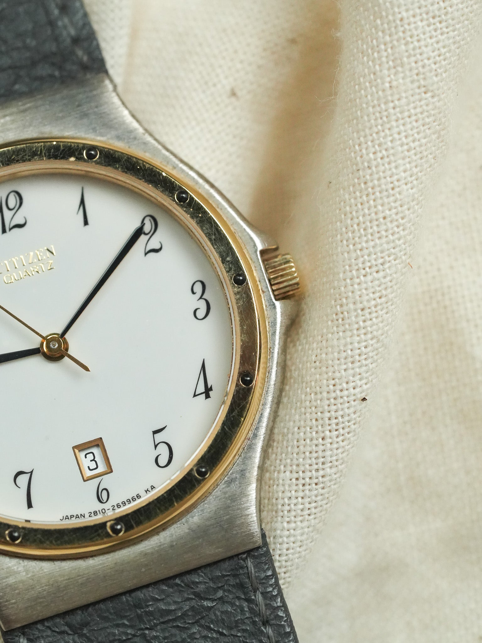 Citizen - Acier Bracelet Intégré Cadran Blanc - NOS - 1990s
