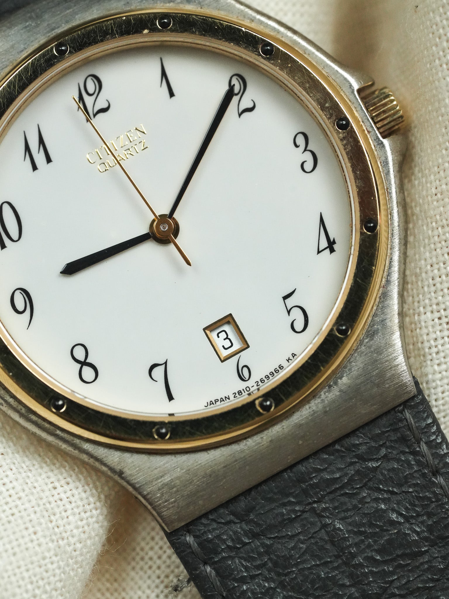 Citizen - Acier Bracelet Intégré Cadran Blanc - NOS - 1990s