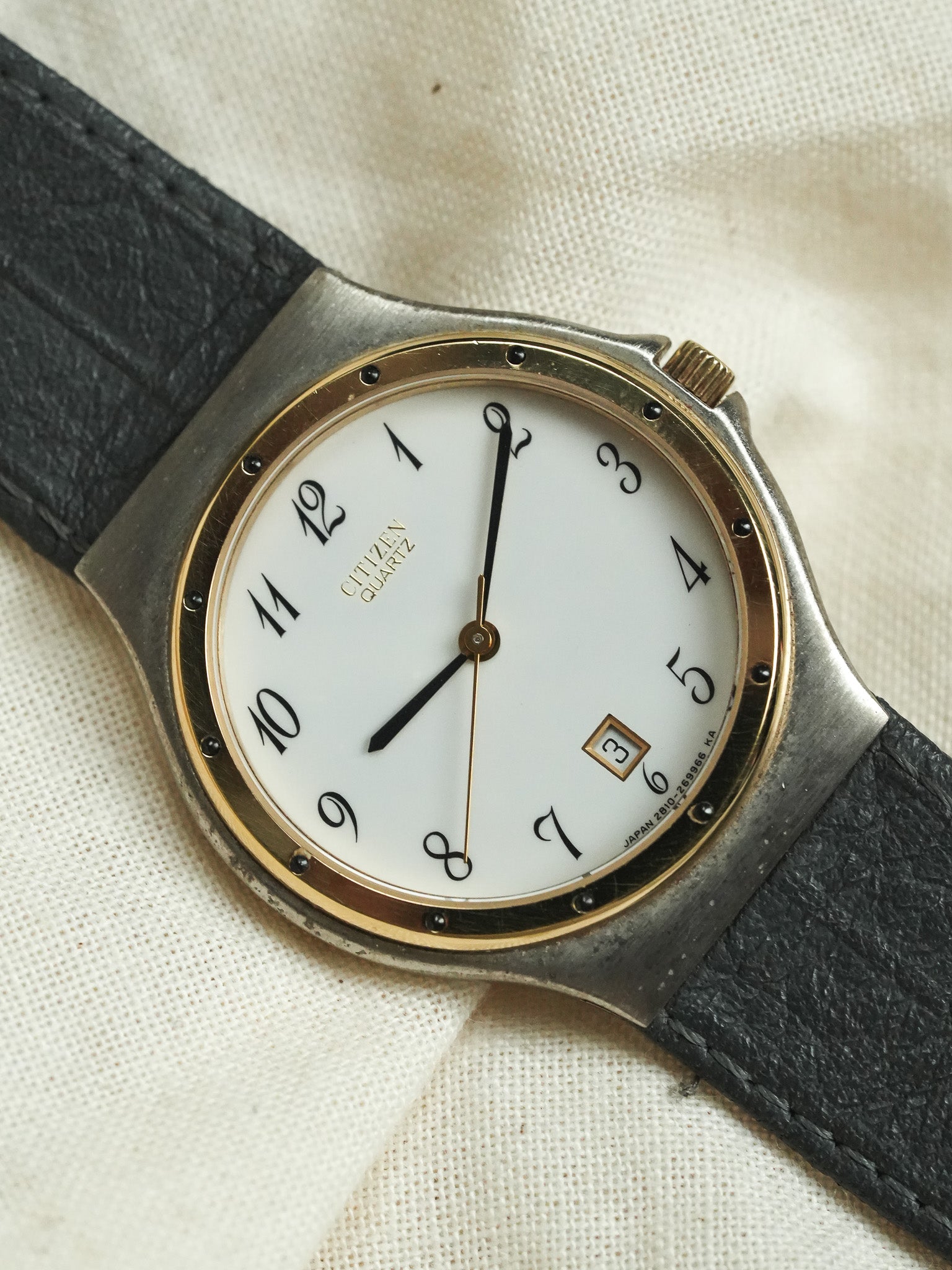 Citizen - Acier Bracelet Intégré Cadran Blanc - NOS - 1990s