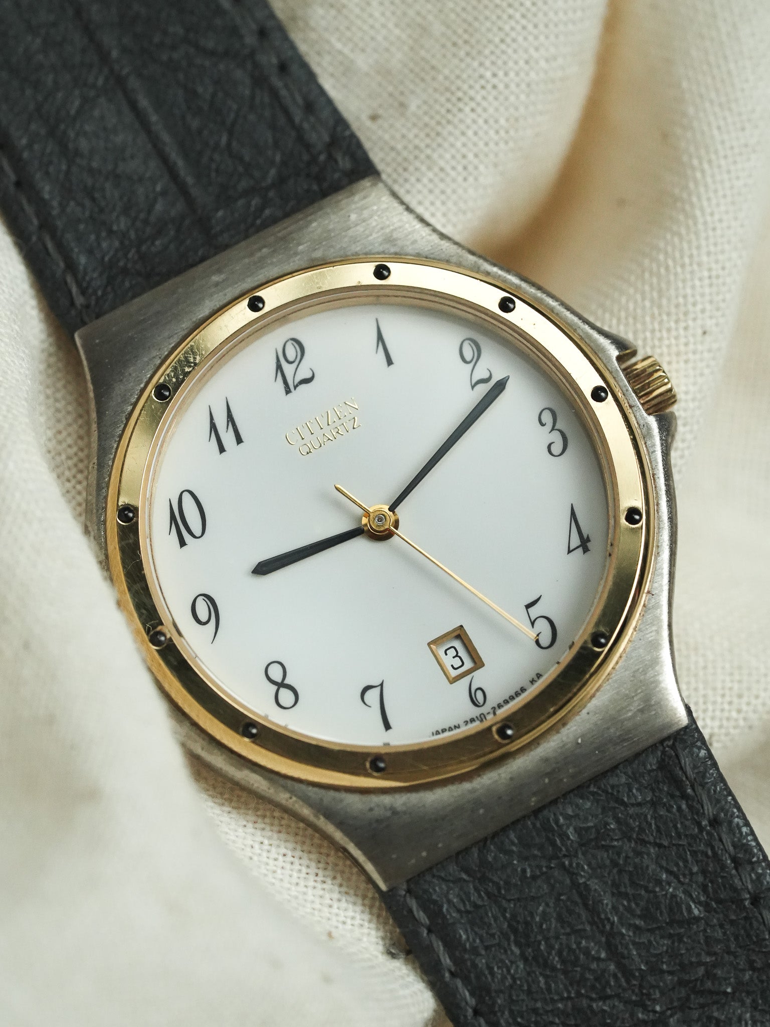 Citizen - Acier Bracelet Intégré Cadran Blanc - NOS - 1990s