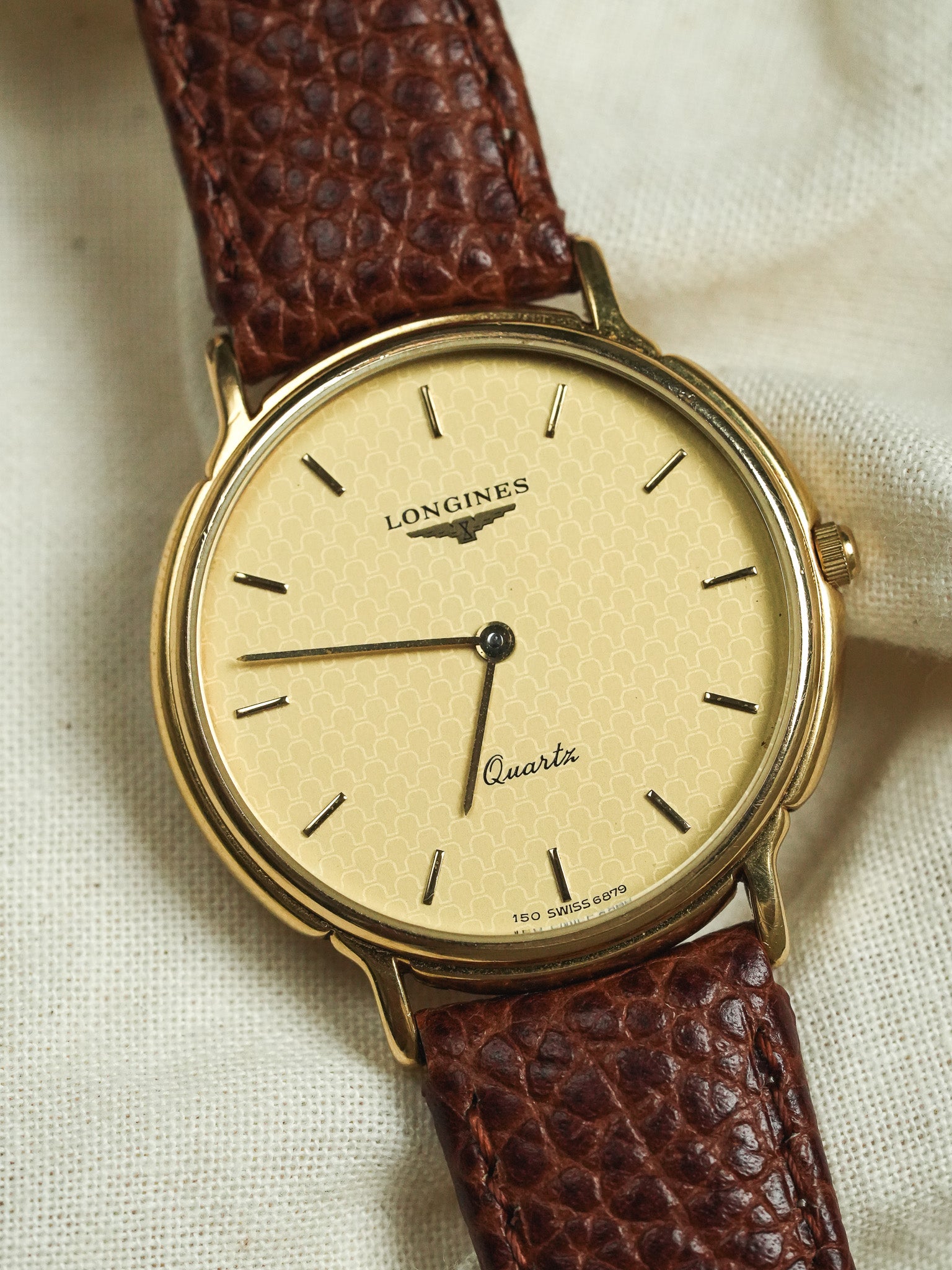 Longines - Ronde Cadran Ecaille Quartz Or - 1980s