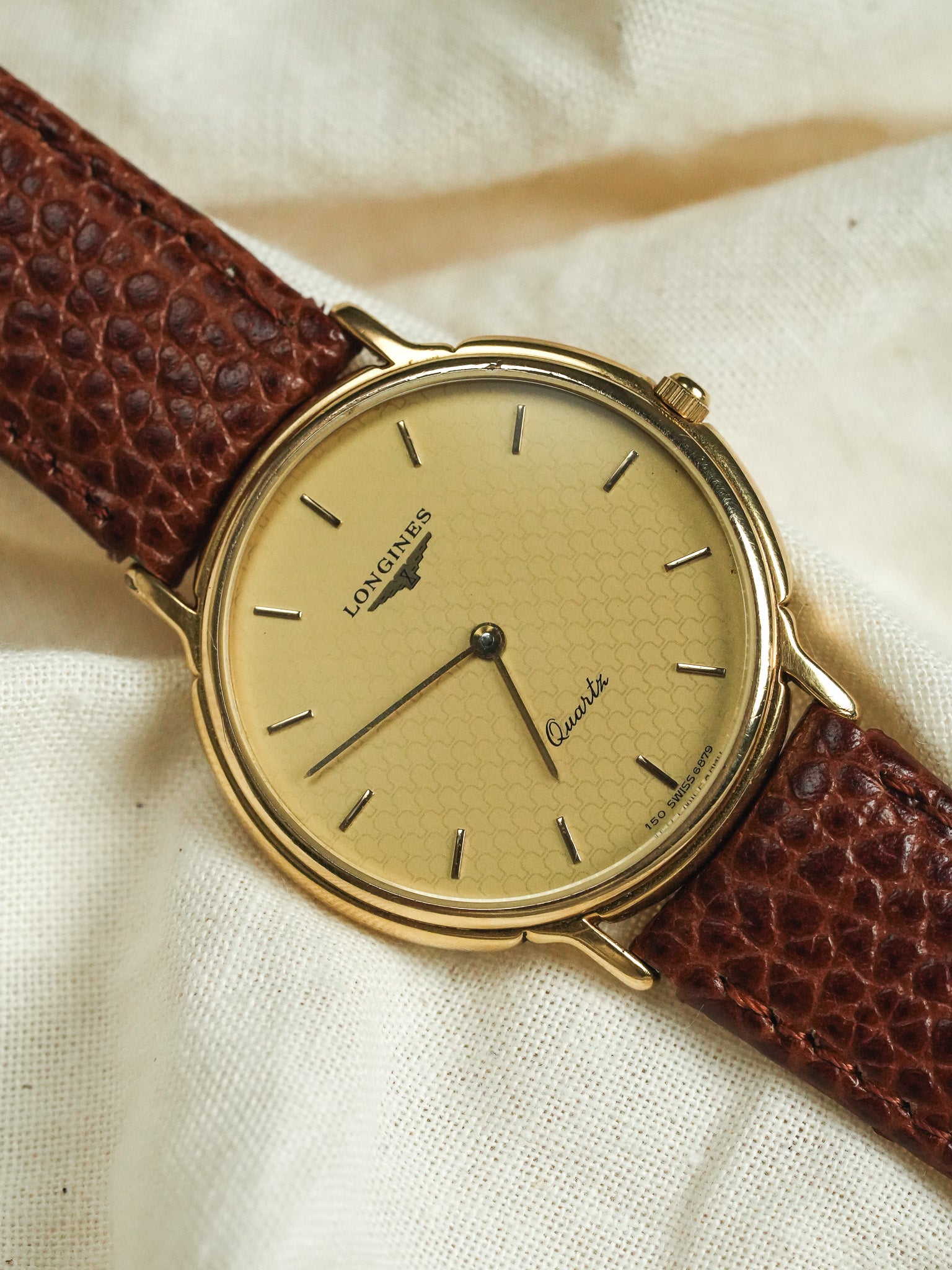 Longines - Ronde Cadran Ecaille Quartz Or - 1980s
