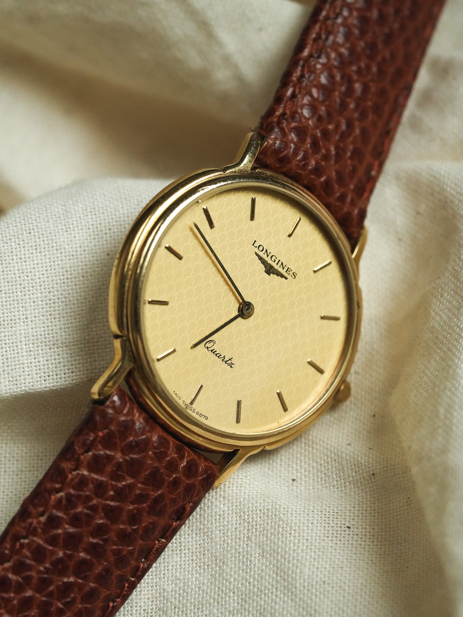 Longines - Ronde Cadran Ecaille Quartz Or - 1980s