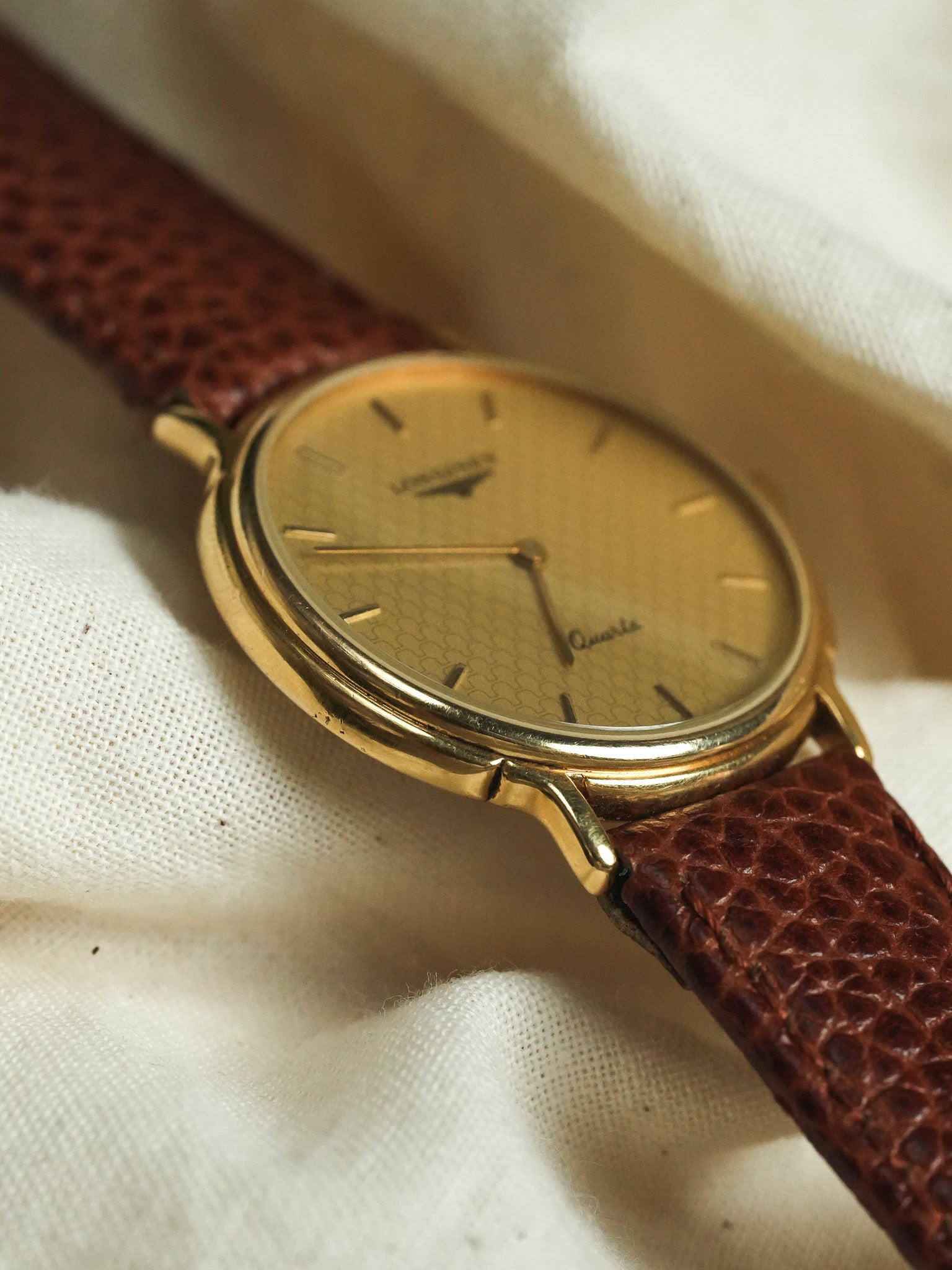 Longines - Ronde Cadran Ecaille Quartz Or - 1980s