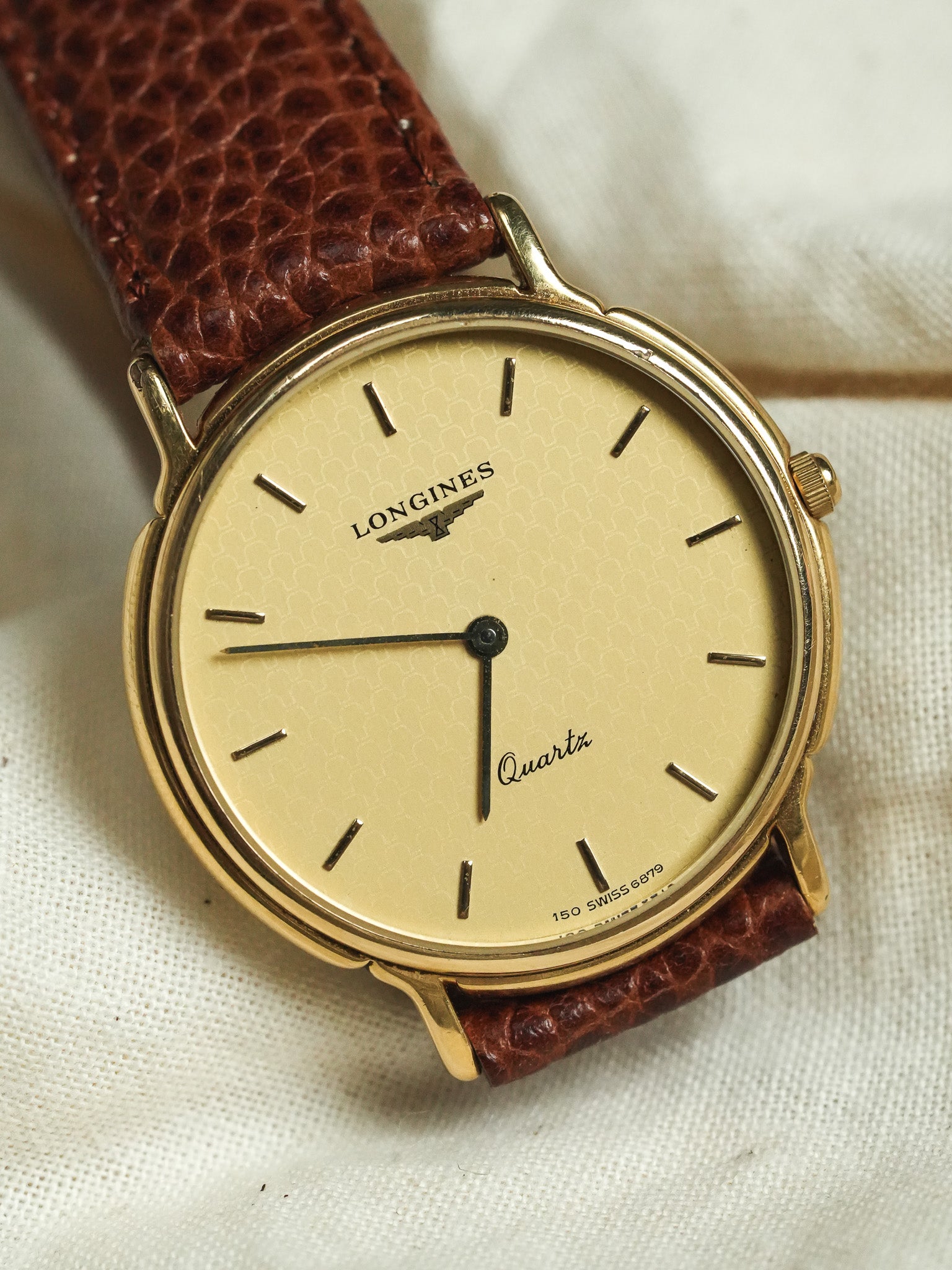 Longines - Ronde Cadran Ecaille Quartz Or - 1980s
